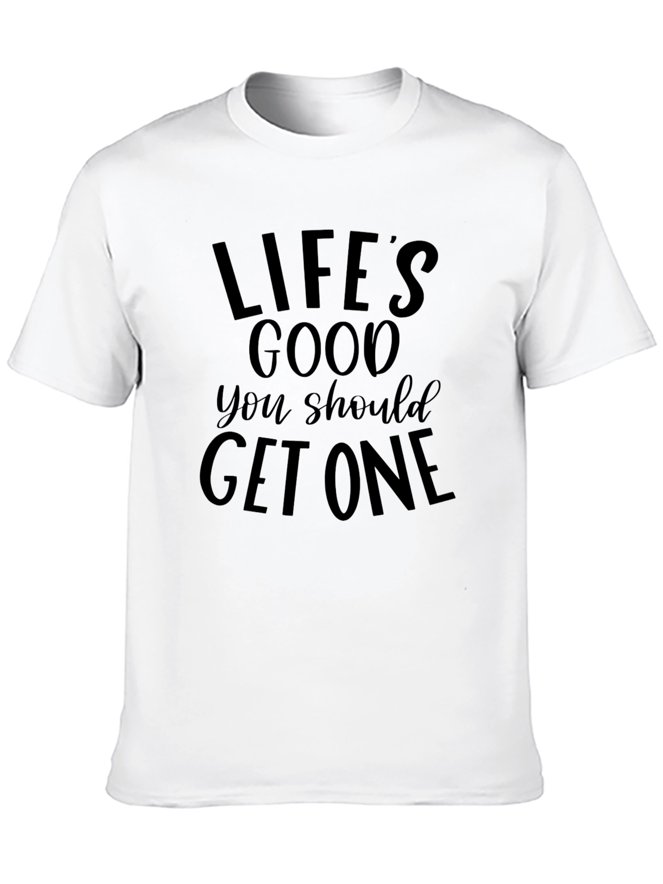 Lifes Good Graphic Tee - Casual Black T-Shirt