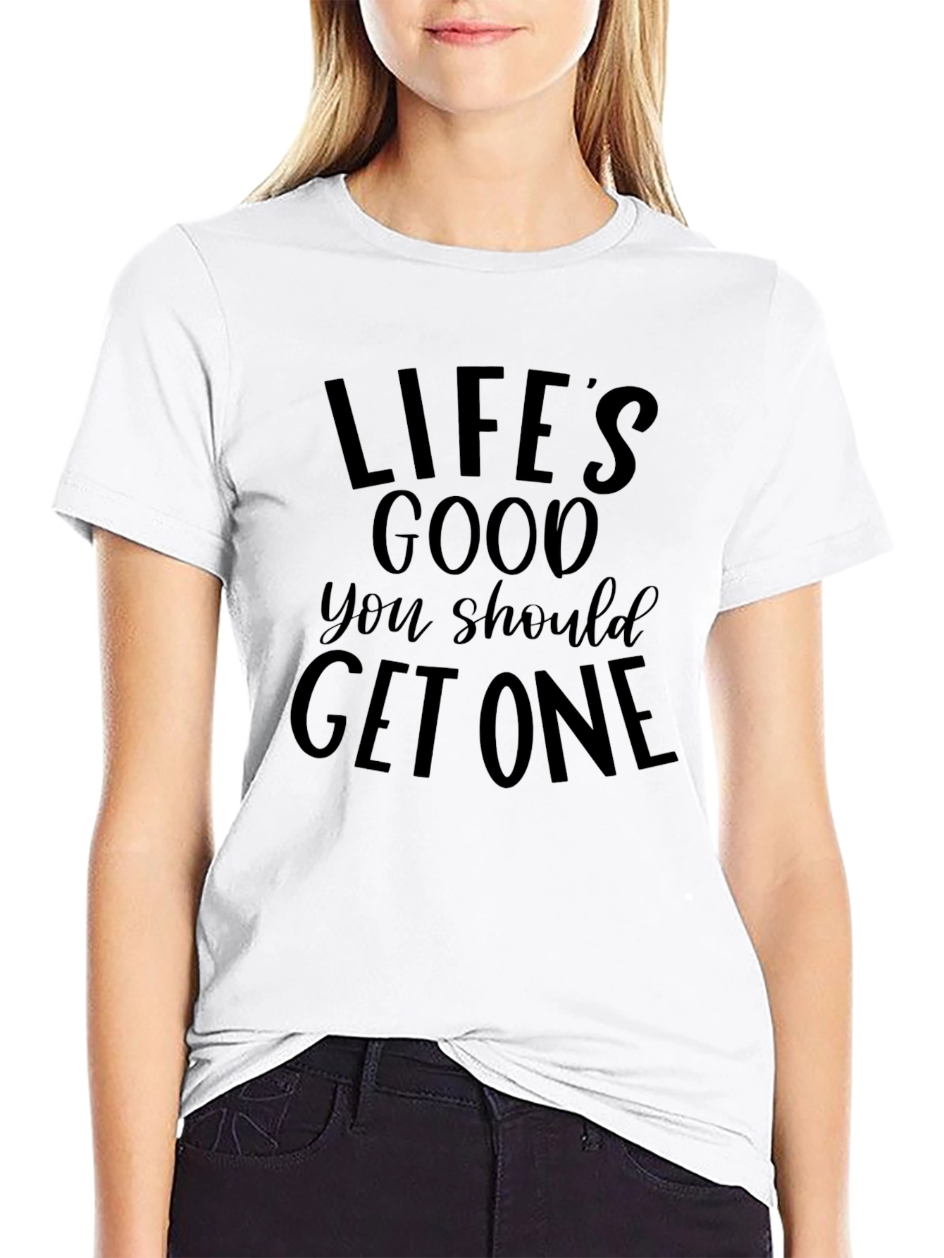 Lifes Good Graphic Tee - Casual Black T-Shirt