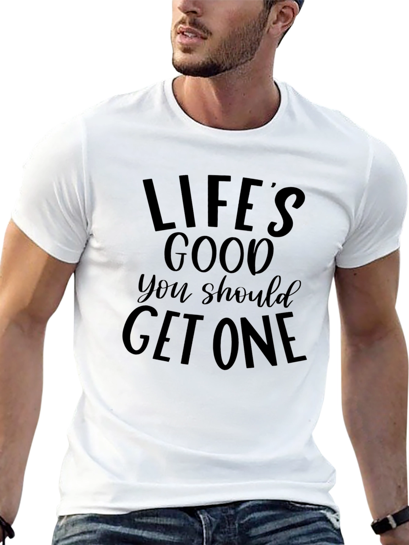 Lifes Good Graphic Tee - Casual Black T-Shirt