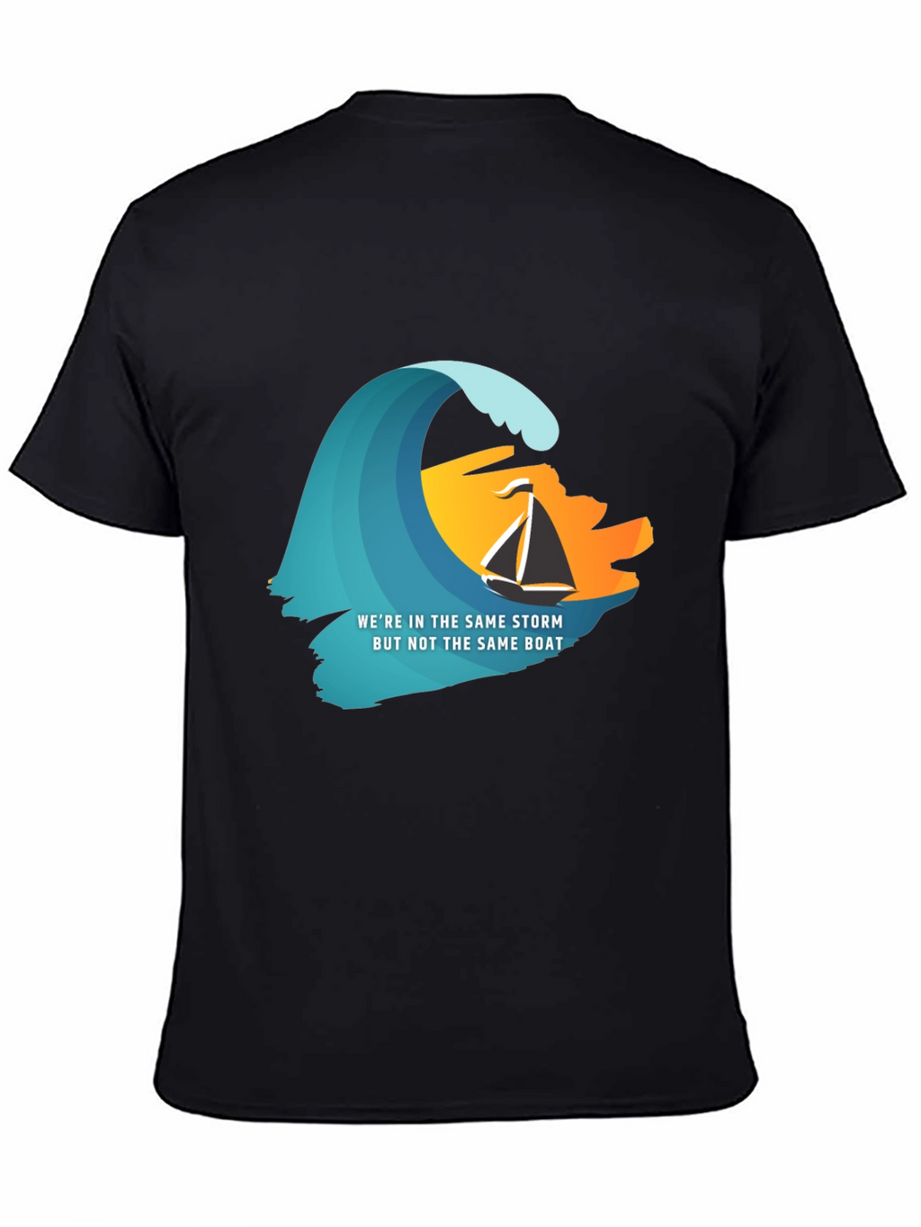 Same Storm Different Boat Graphic Tee - Black
