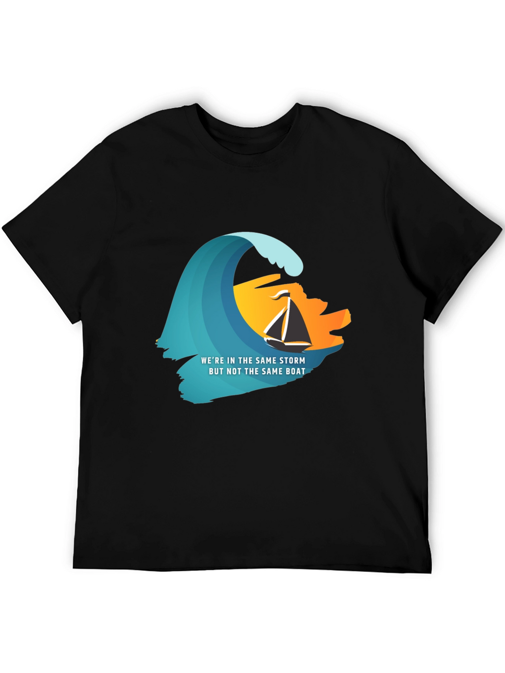 Same Storm Different Boat Graphic Tee - Black