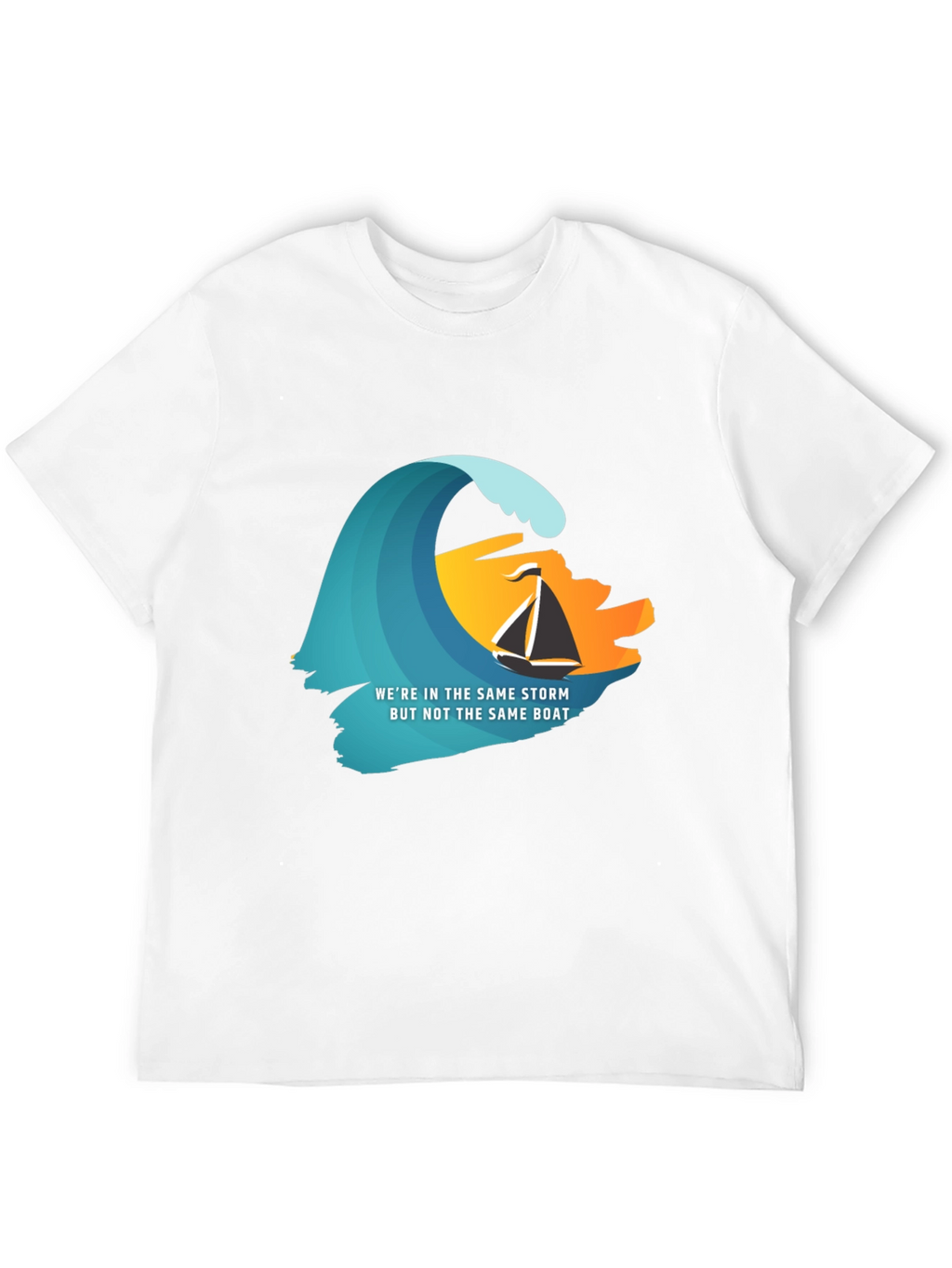 Same Storm Different Boat Graphic Tee - Black