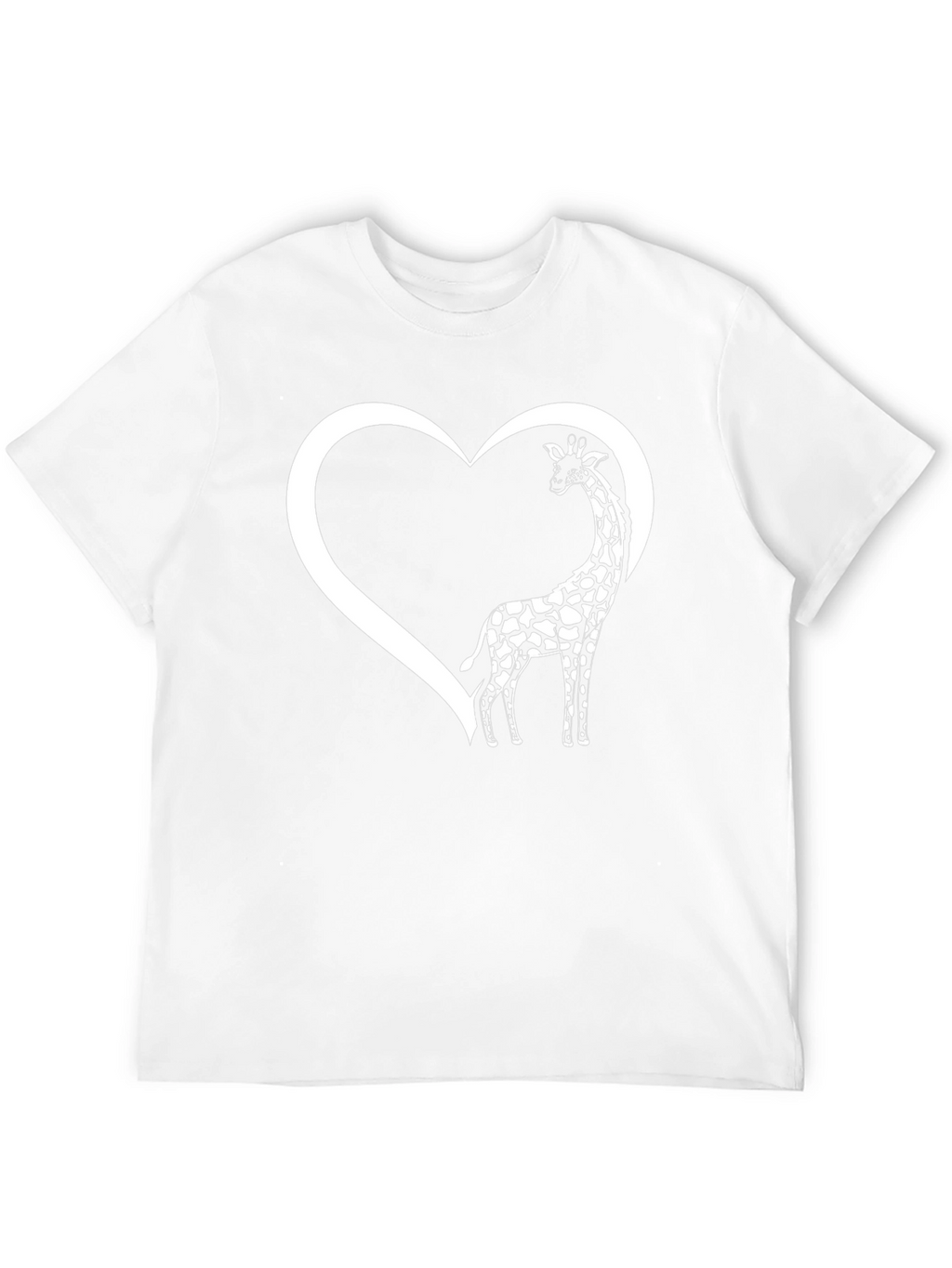 Giraffe Heart Graphic Tee - Black Cotton T-Shirt