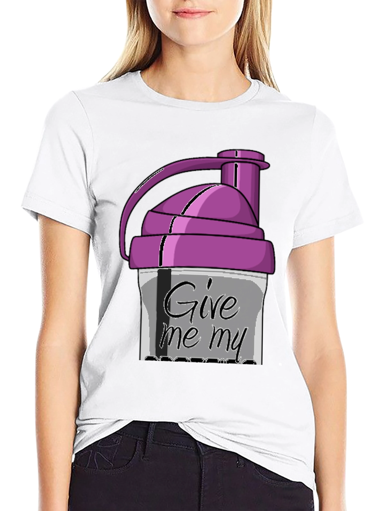 Give Me My Protein Shaker Black T-Shirt