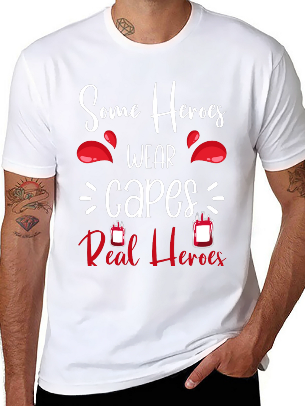 Some Heroes Wear Capes Blood Donation T-Shirt