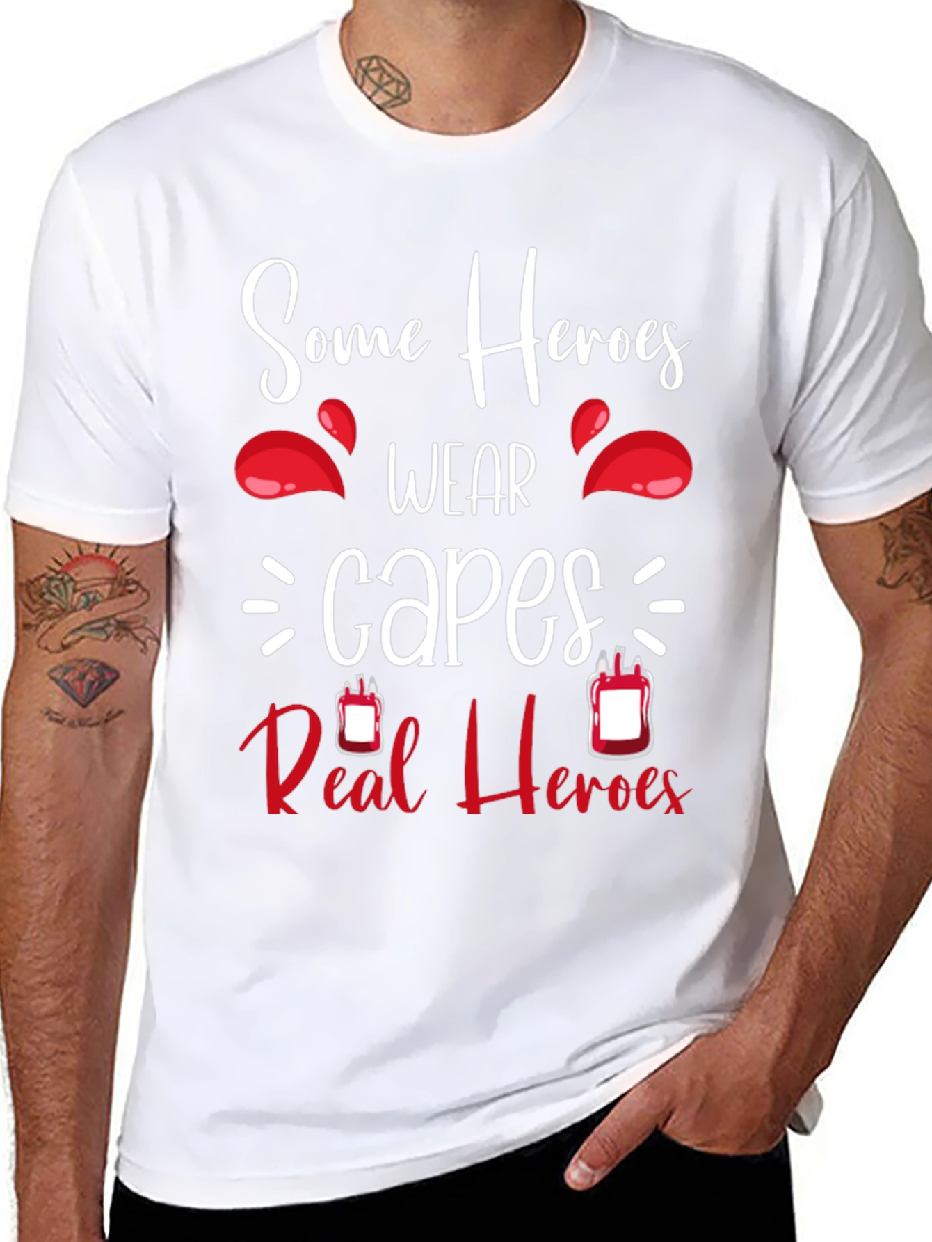 Some Heroes Wear Capes Blood Donation T-Shirt