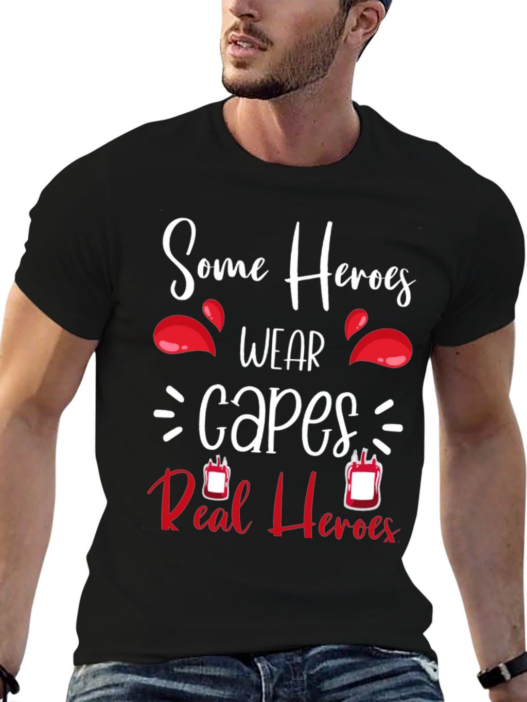 Some Heroes Wear Capes Blood Donation T-Shirt