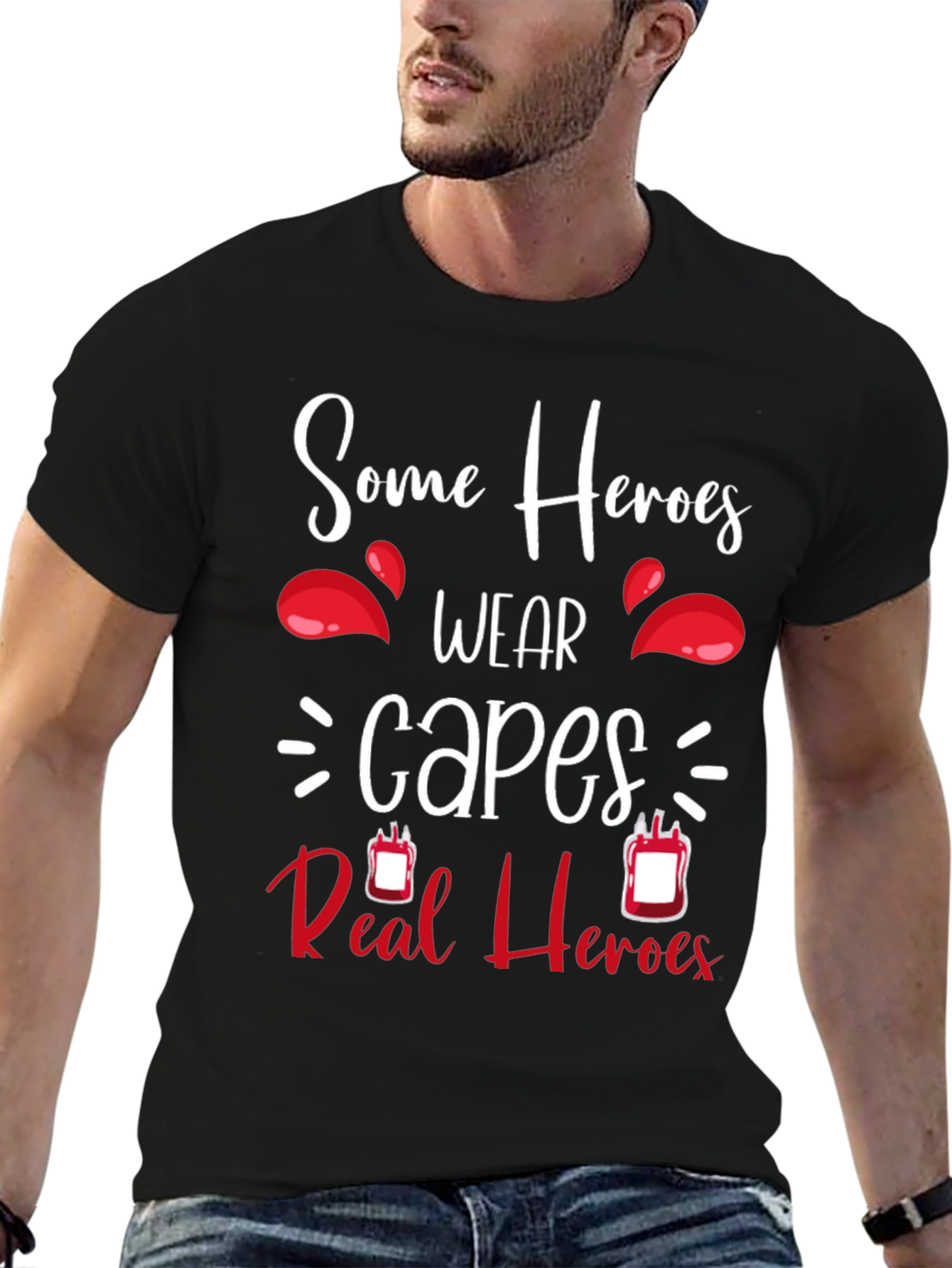 Some Heroes Wear Capes Blood Donation T-Shirt