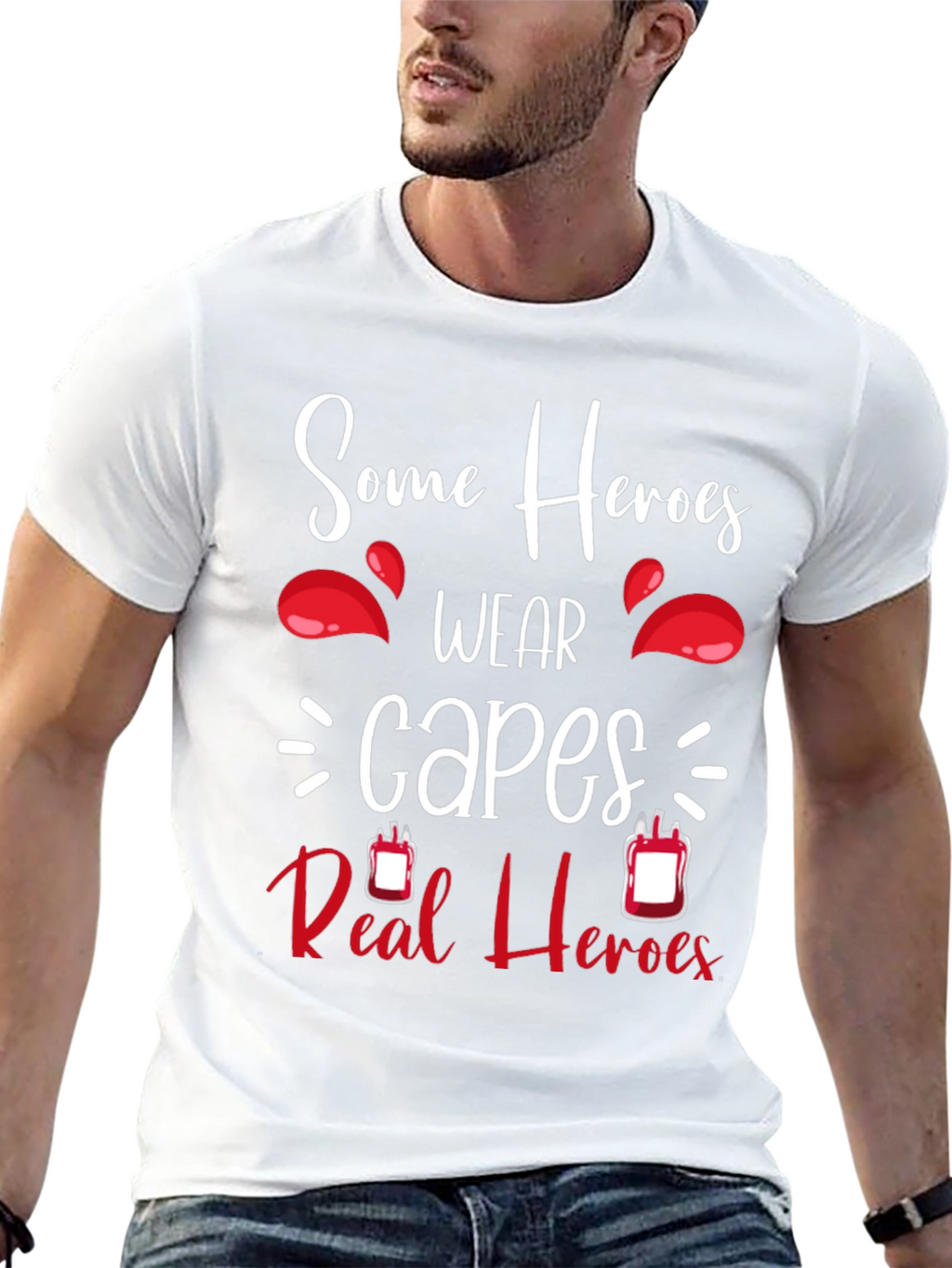 Some Heroes Wear Capes Blood Donation T-Shirt