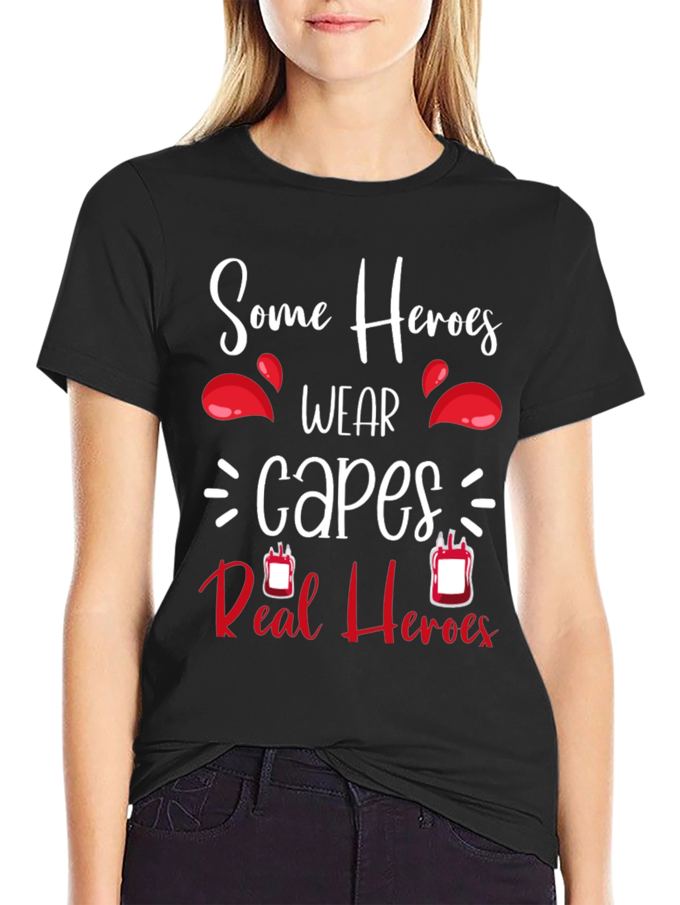 Some Heroes Wear Capes Blood Donation T-Shirt