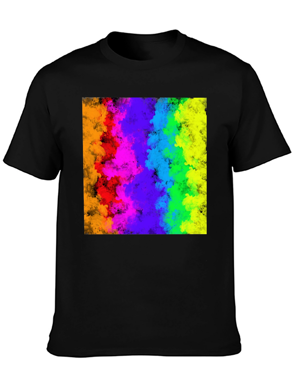 Rainbow Cloud Graphic Black T-Shirt
