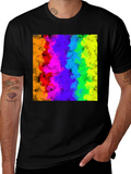 Rainbow Cloud Graphic Black T-Shirt