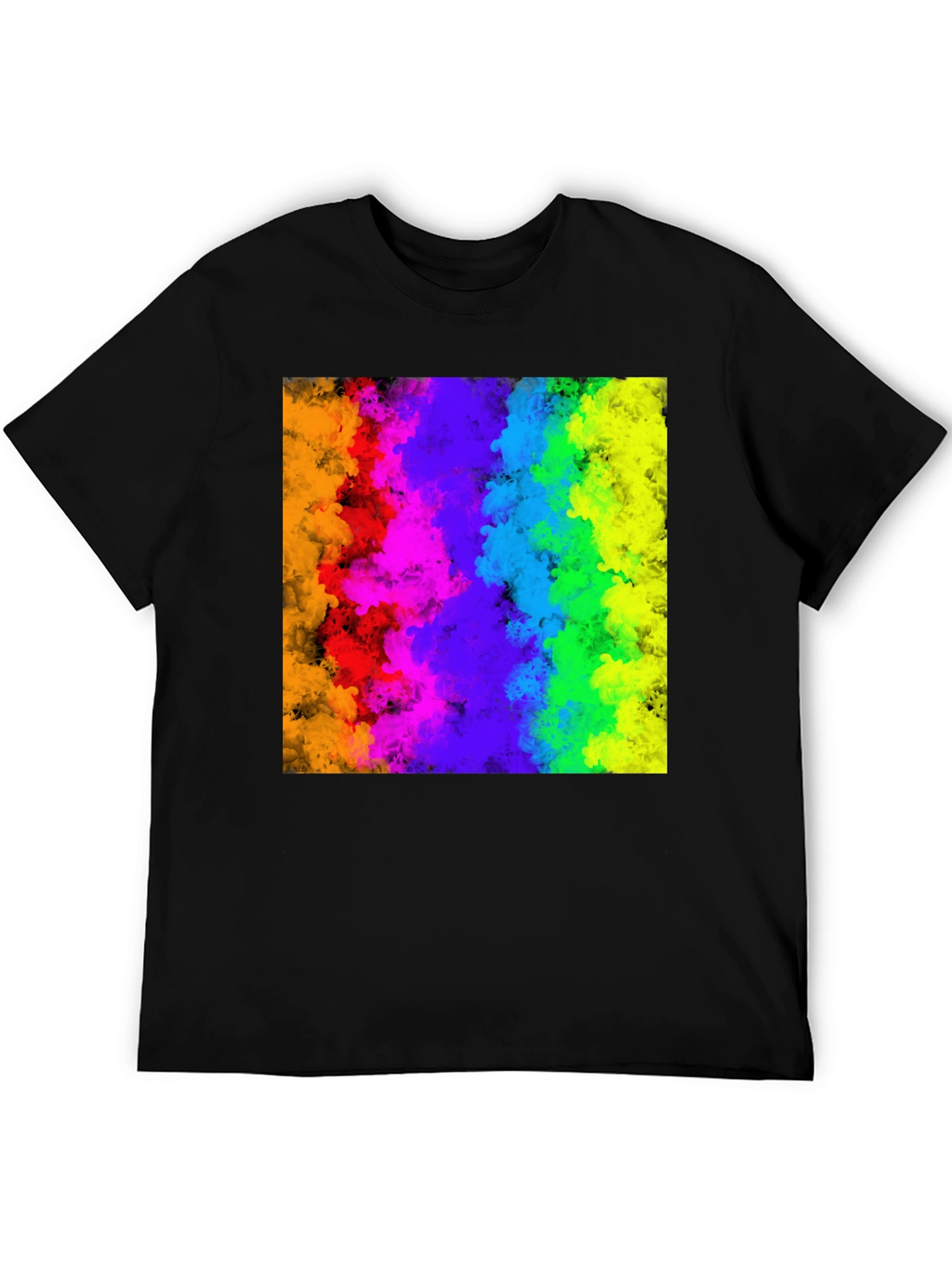 Rainbow Cloud Graphic Black T-Shirt