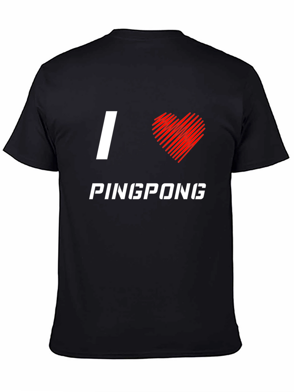 I Love Ping Pong Black T-Shirt