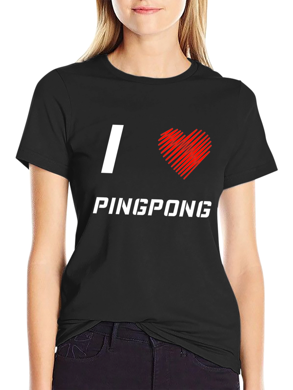 I Love Ping Pong Black T-Shirt