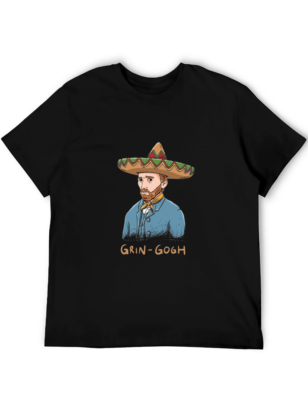 Grin-Gogh Black T-Shirt - Art Humor