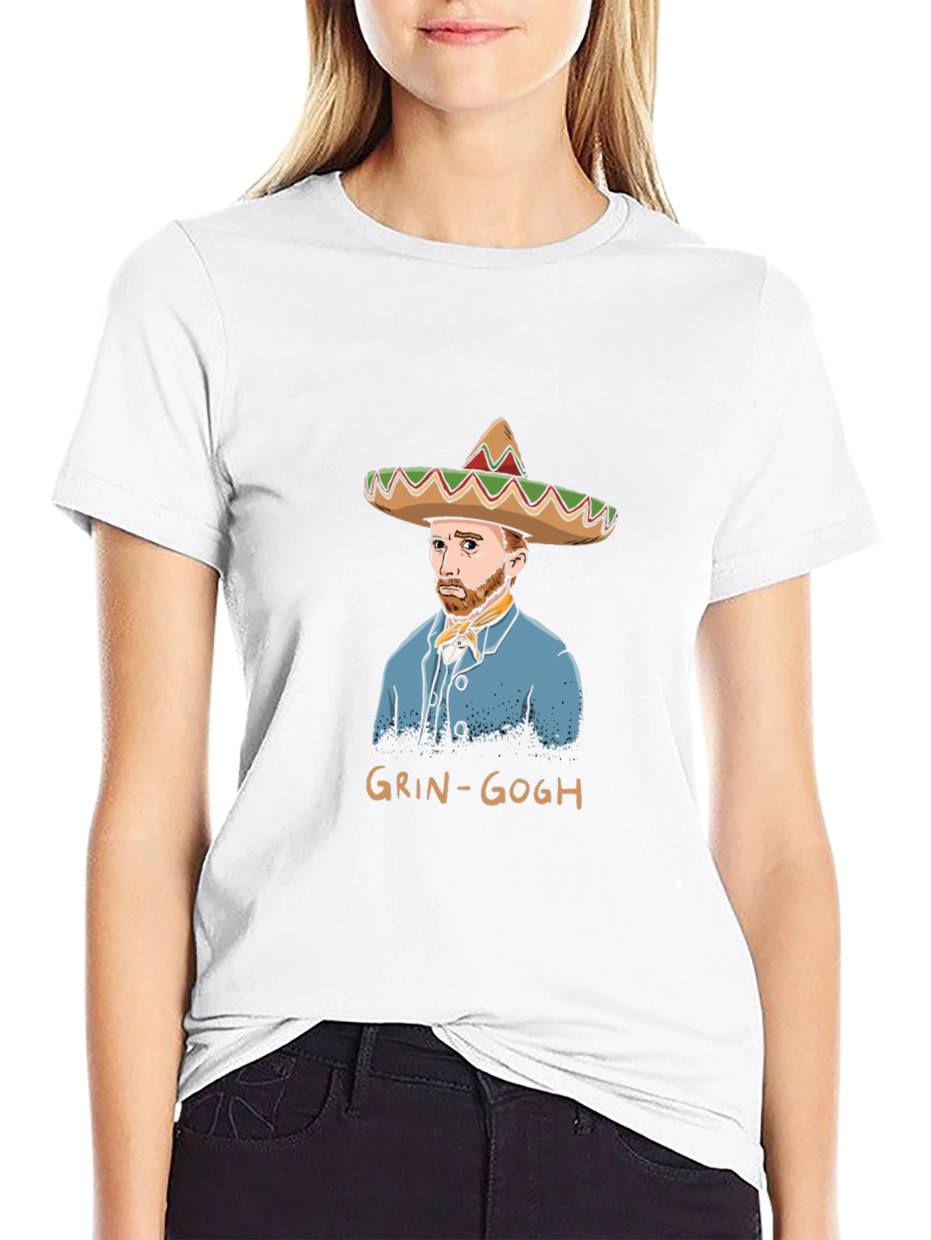 Grin-Gogh Black T-Shirt - Art Humor