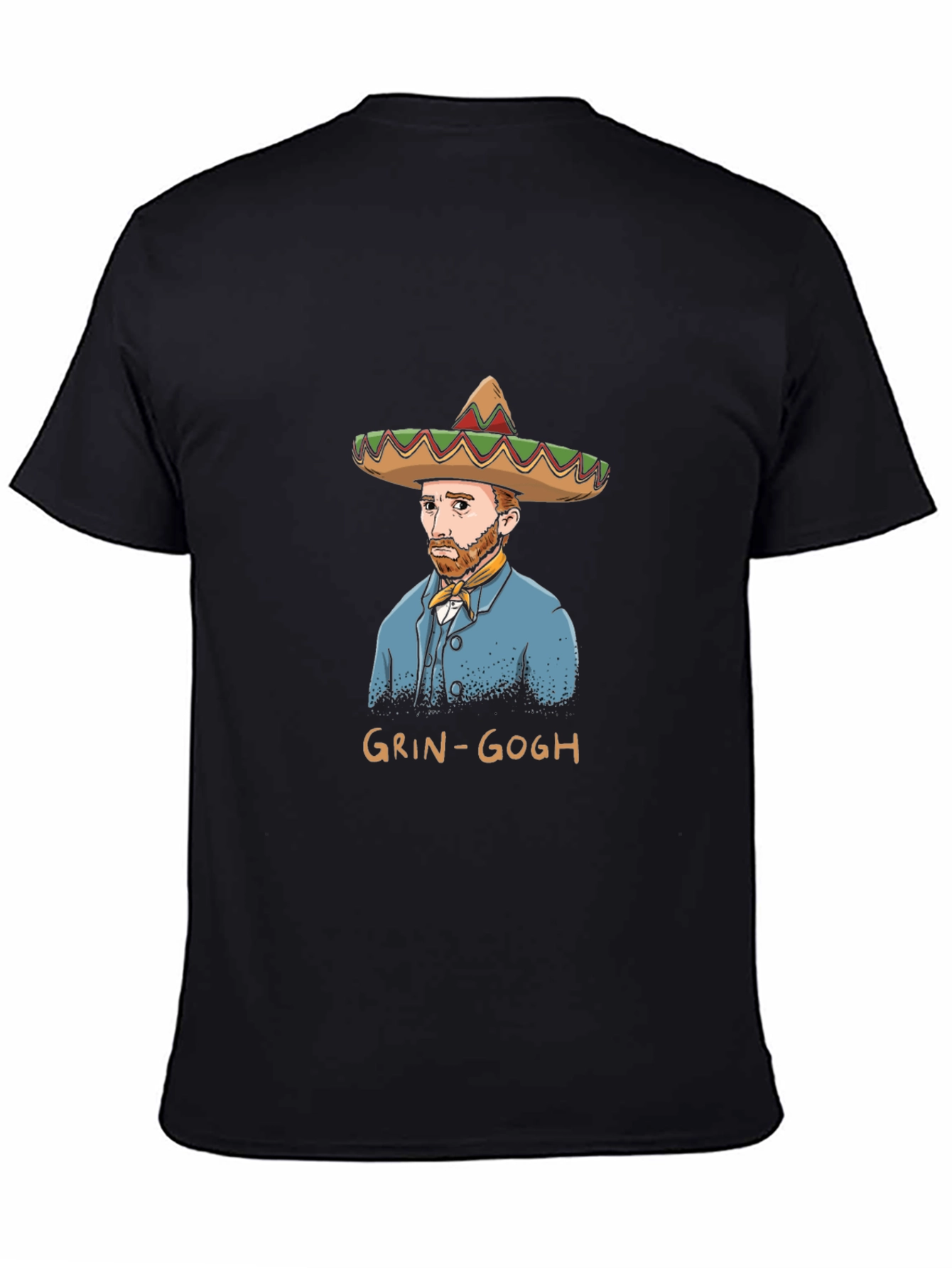 Grin-Gogh Black T-Shirt - Art Humor
