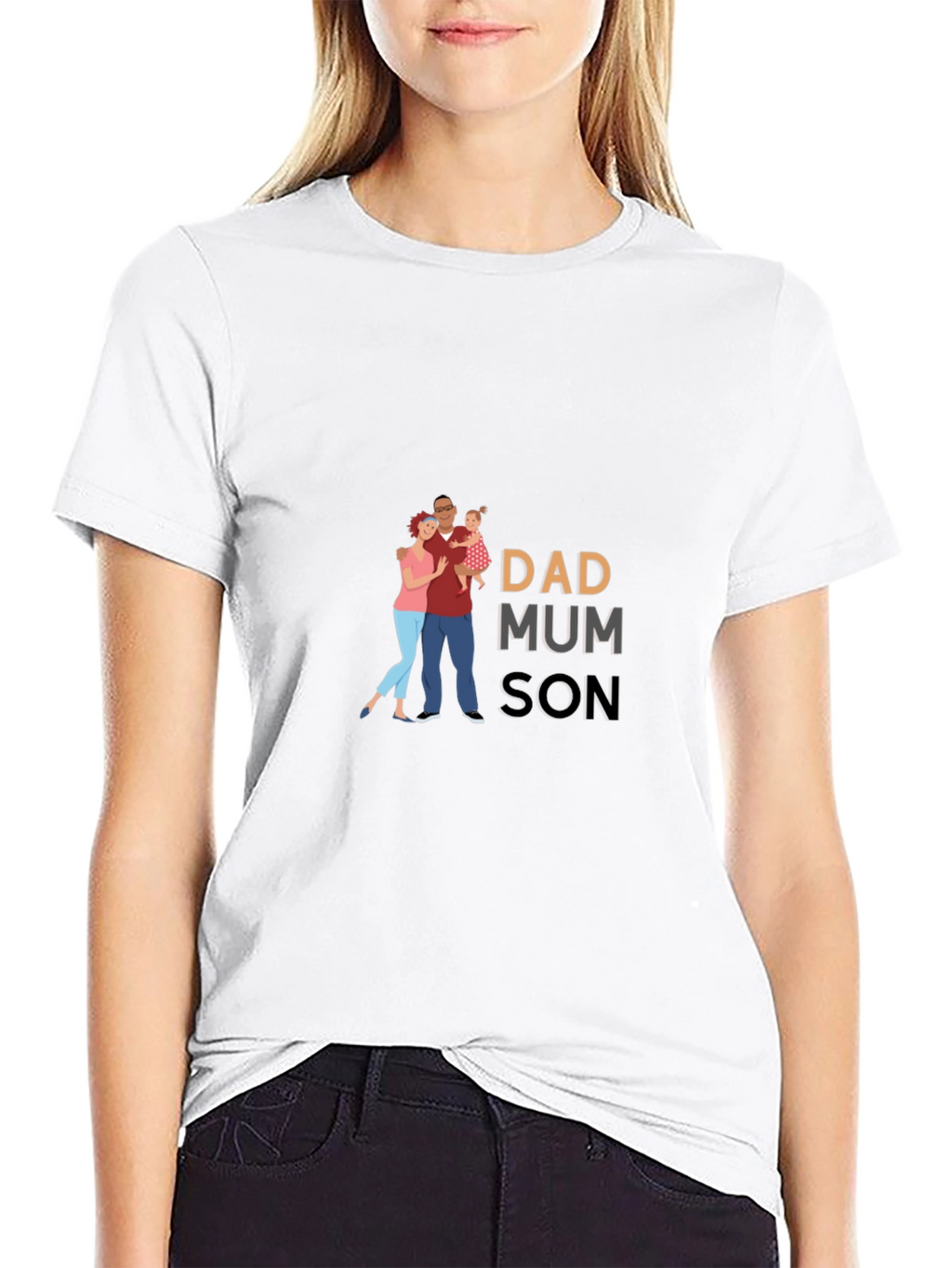 Dad Mum Son Family Graphic T-Shirt