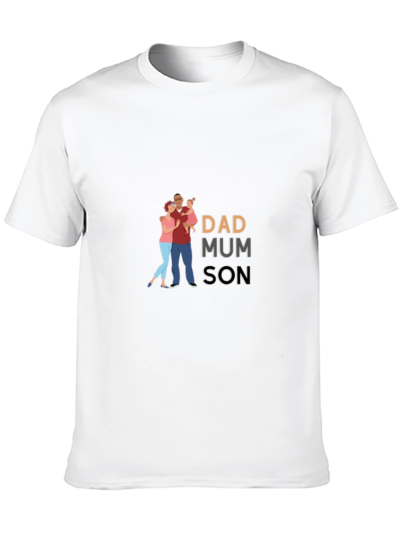 Dad Mum Son Family Graphic T-Shirt
