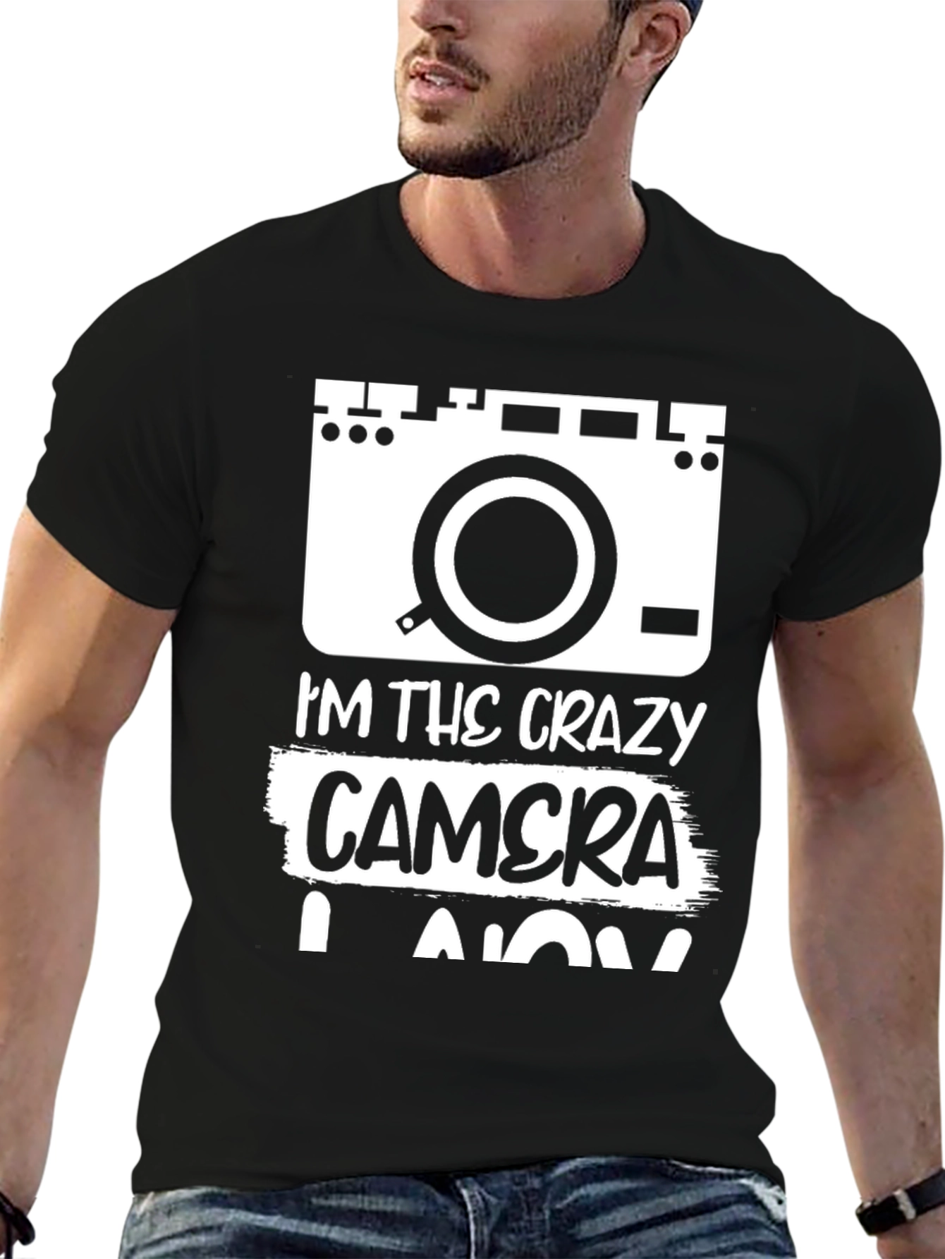 Crazy Camera Lover Black T-Shirt
