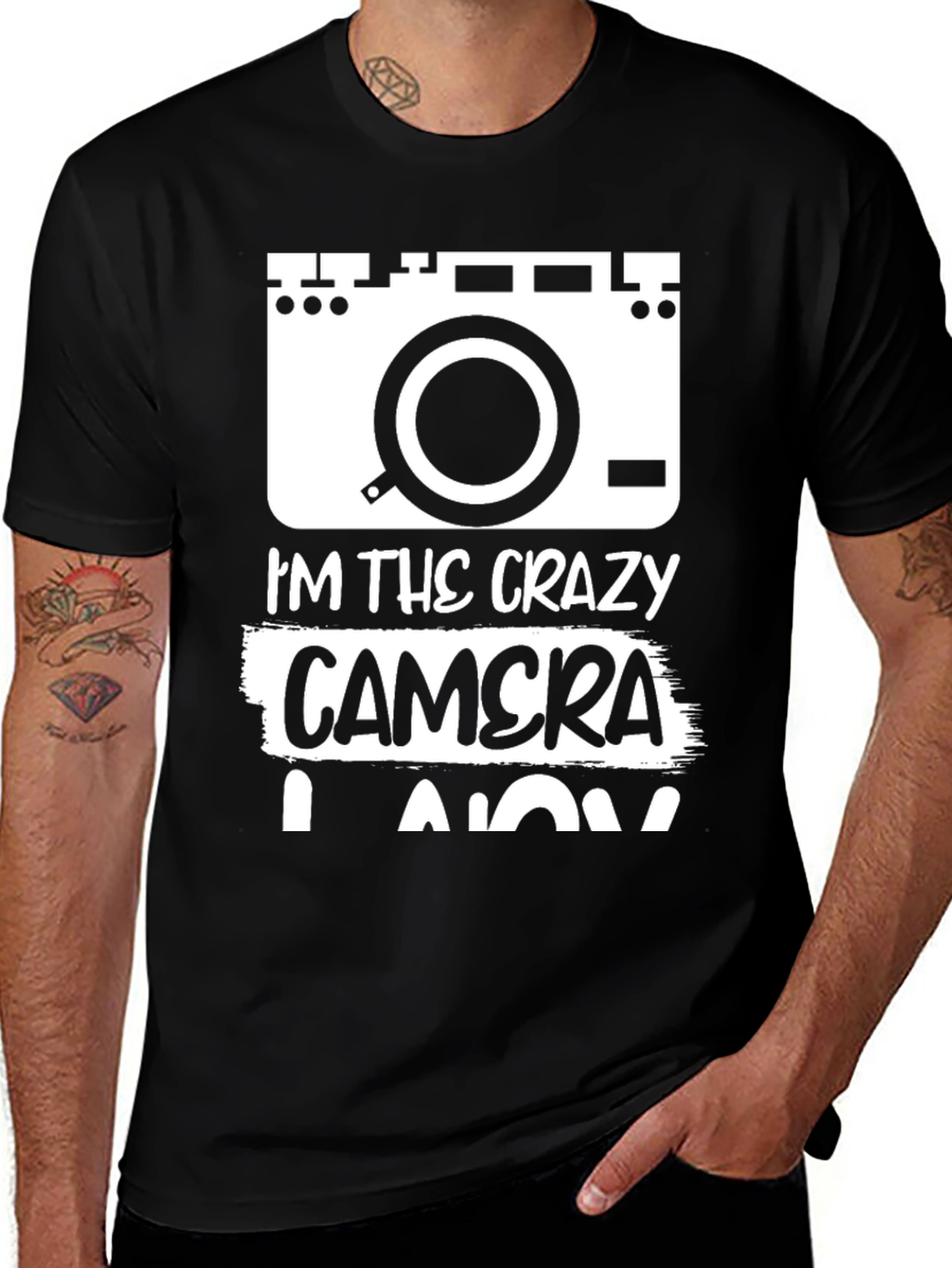 Crazy Camera Lover Black T-Shirt