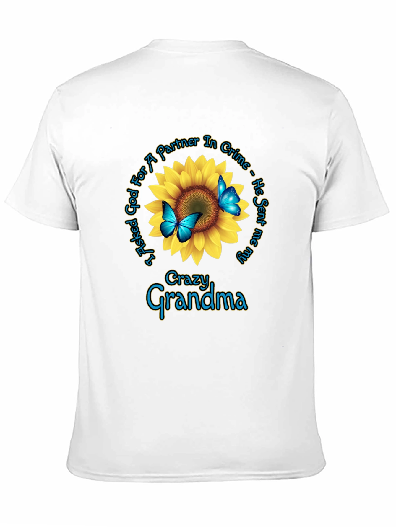 Crazy Grandma Sunflower Graphic Tee