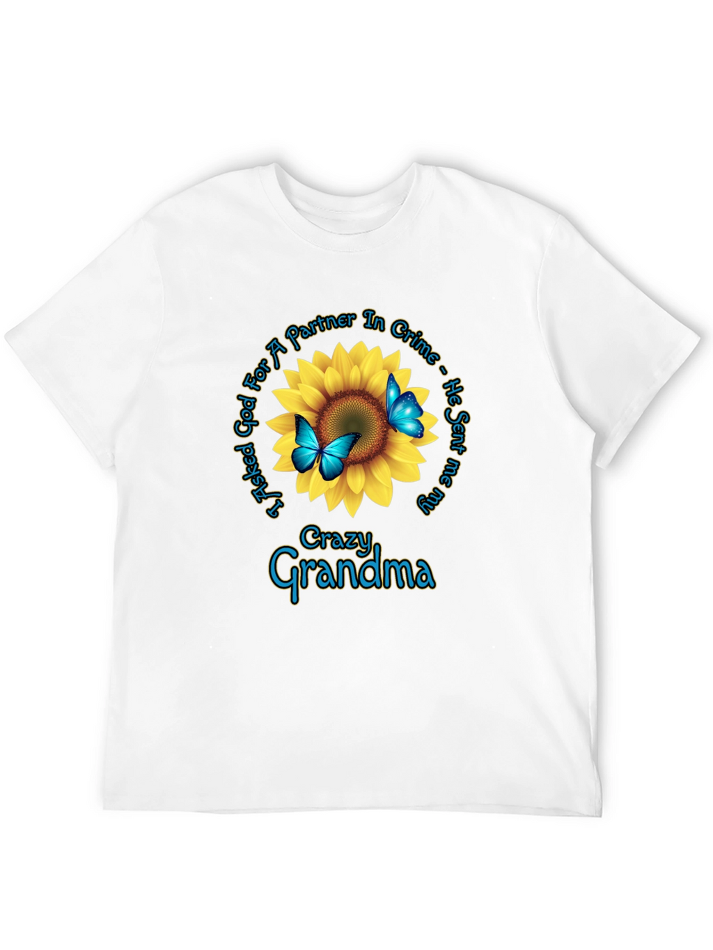 Crazy Grandma Sunflower Graphic Tee