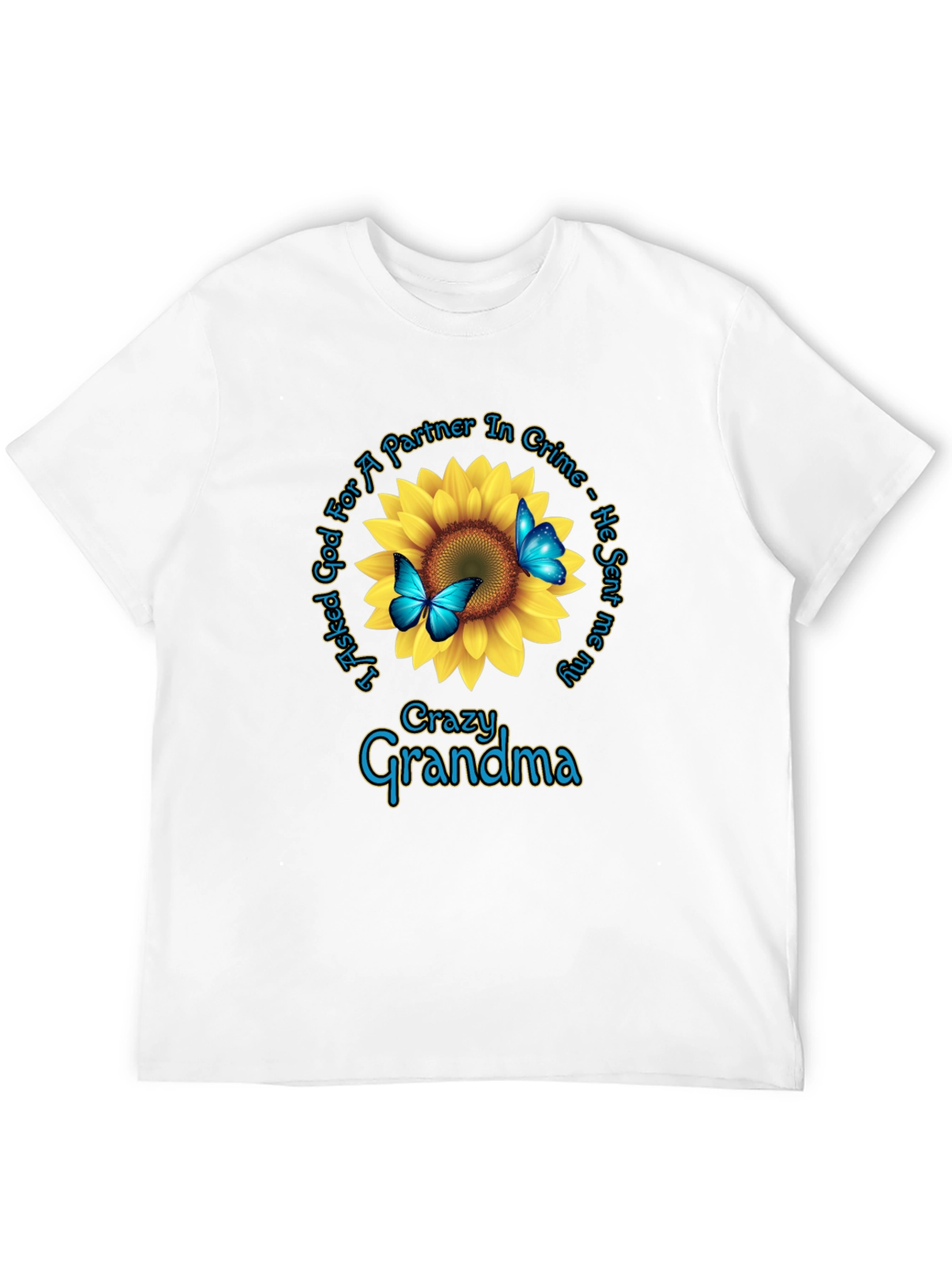 Crazy Grandma Sunflower Graphic Tee