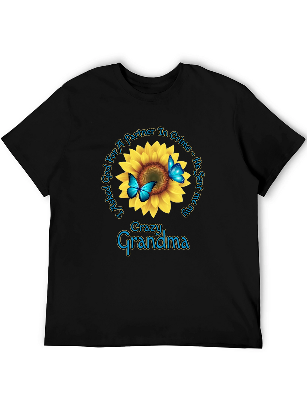 Crazy Grandma Sunflower Graphic Tee