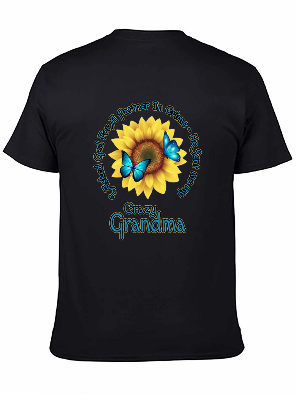 Crazy Grandma Sunflower Graphic Tee