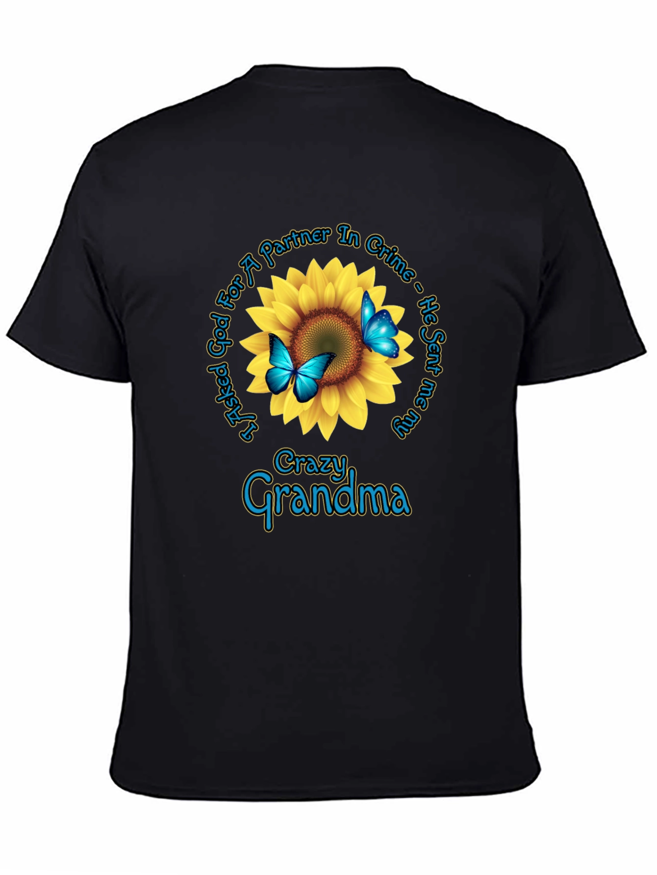 Crazy Grandma Sunflower Graphic Tee