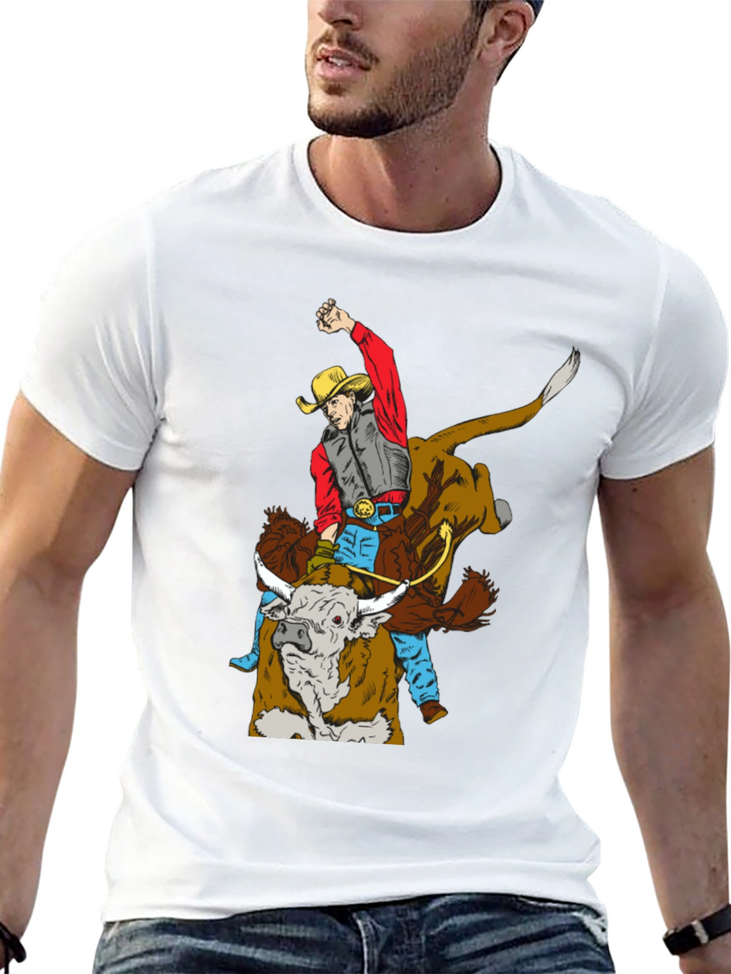 Cowboy Bull Riding Graphic Tee