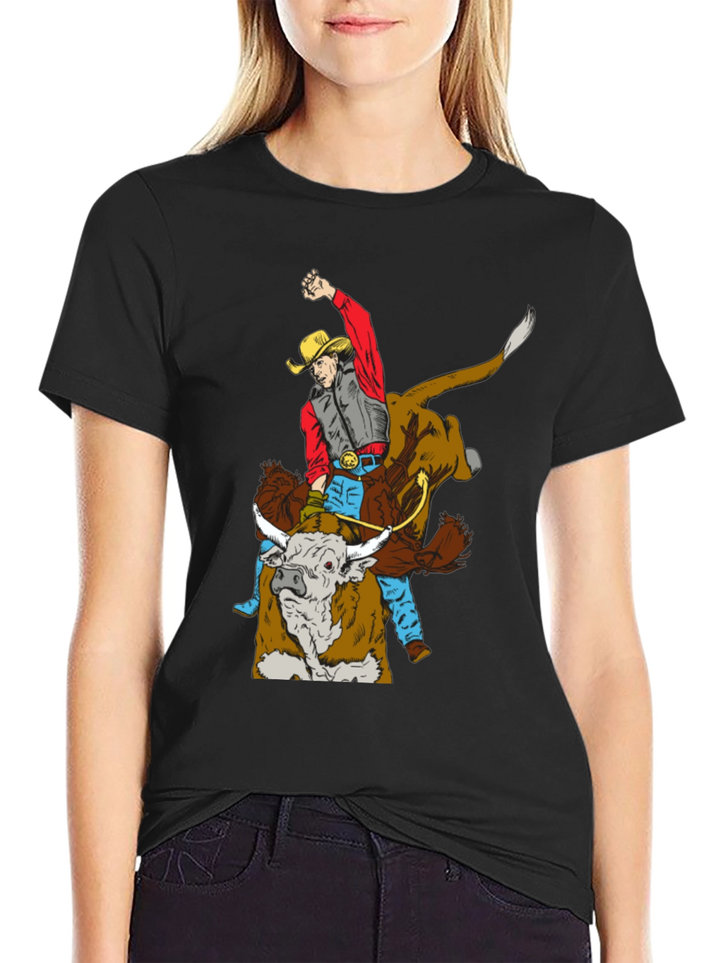 Cowboy Bull Riding Graphic Tee