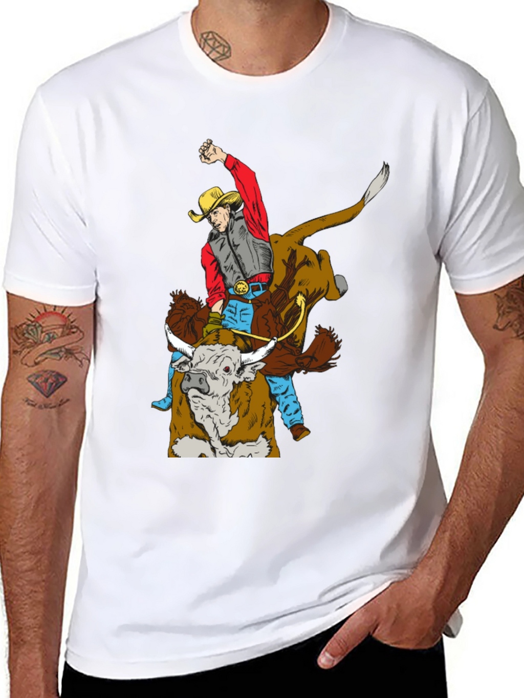 Cowboy Bull Riding Graphic Tee