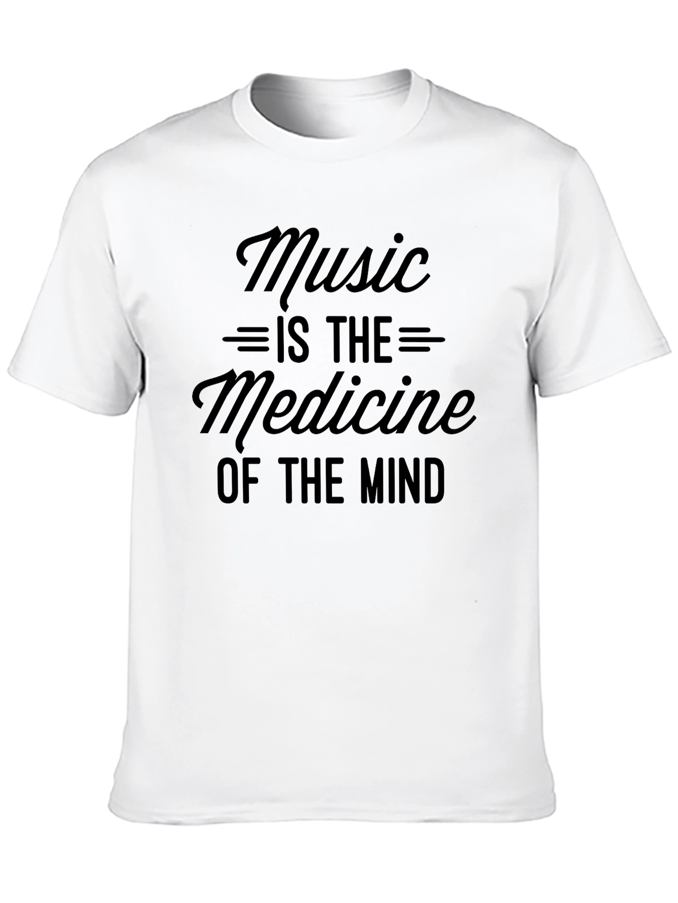 Music is the Medicine of the Mind Black T-Shirt