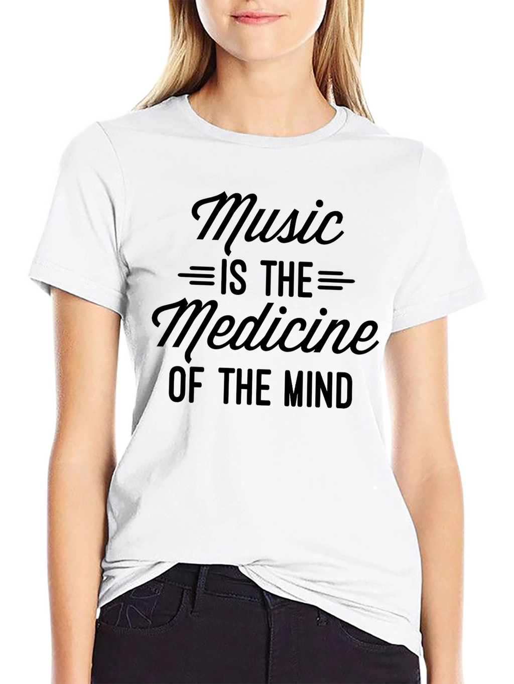 Music is the Medicine of the Mind Black T-Shirt