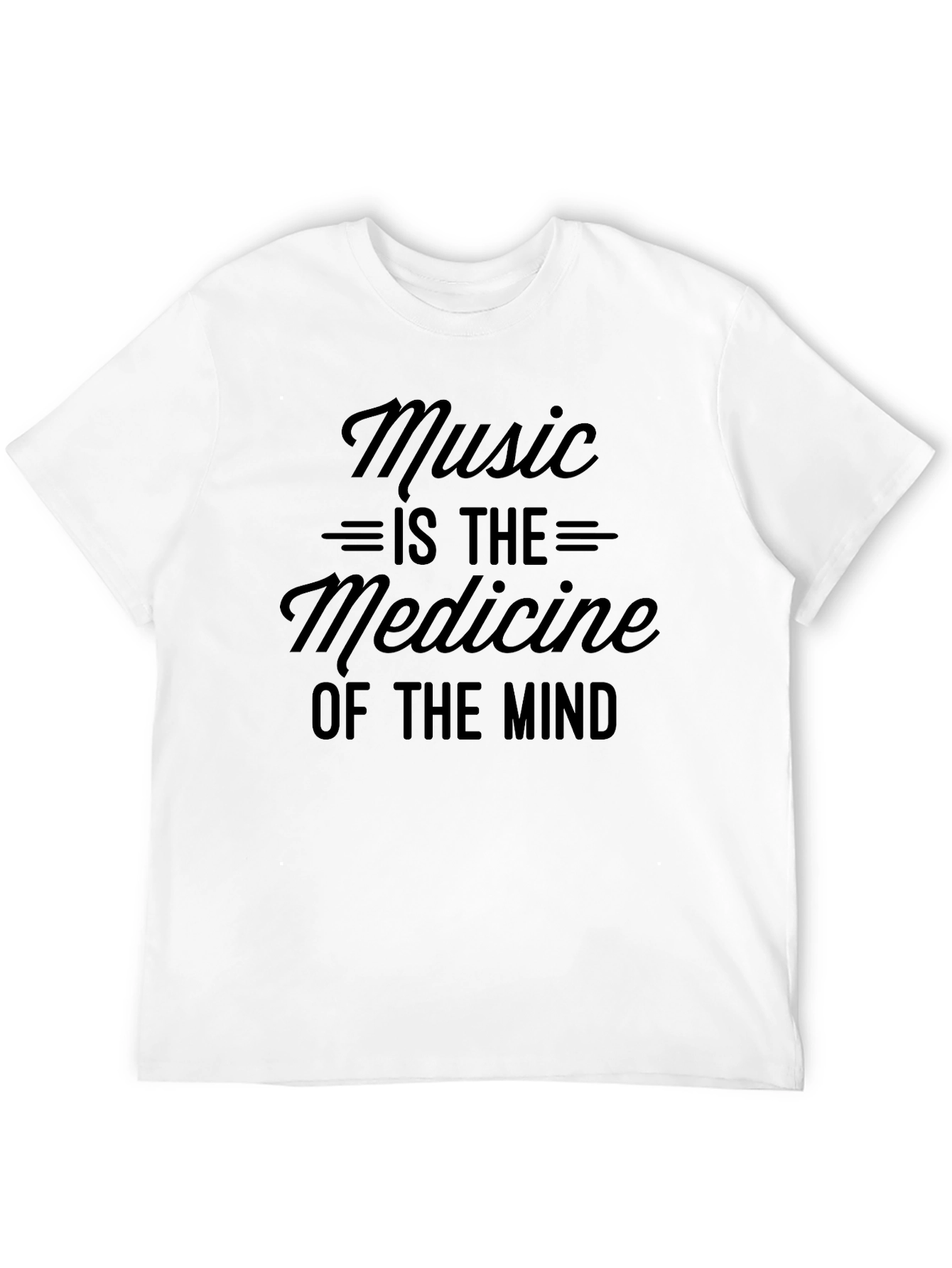 Music is the Medicine of the Mind Black T-Shirt