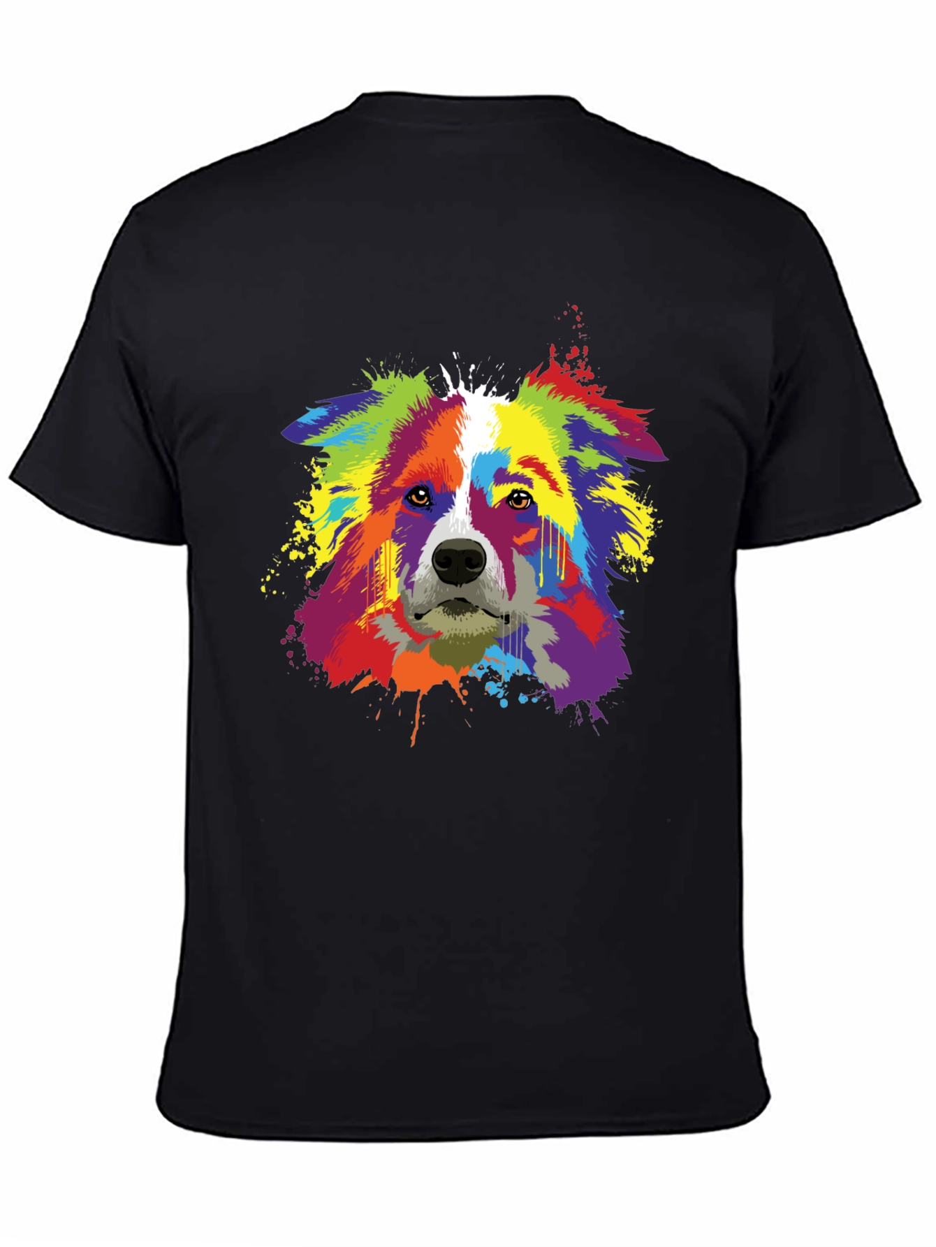 Colorful Dog T-Shirt - Abstract Border Collie Art Tee