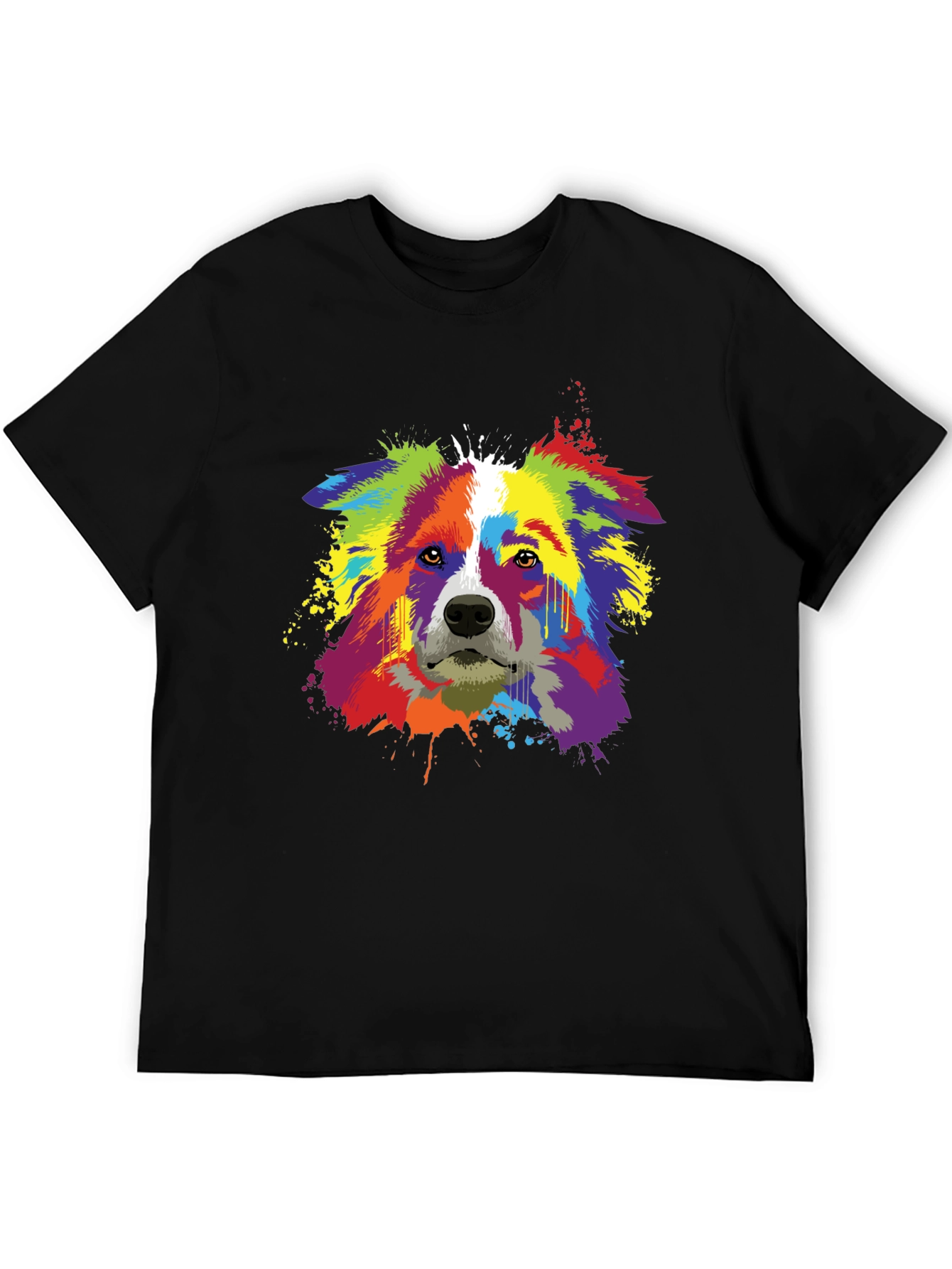 Colorful Dog T-Shirt - Abstract Border Collie Art Tee