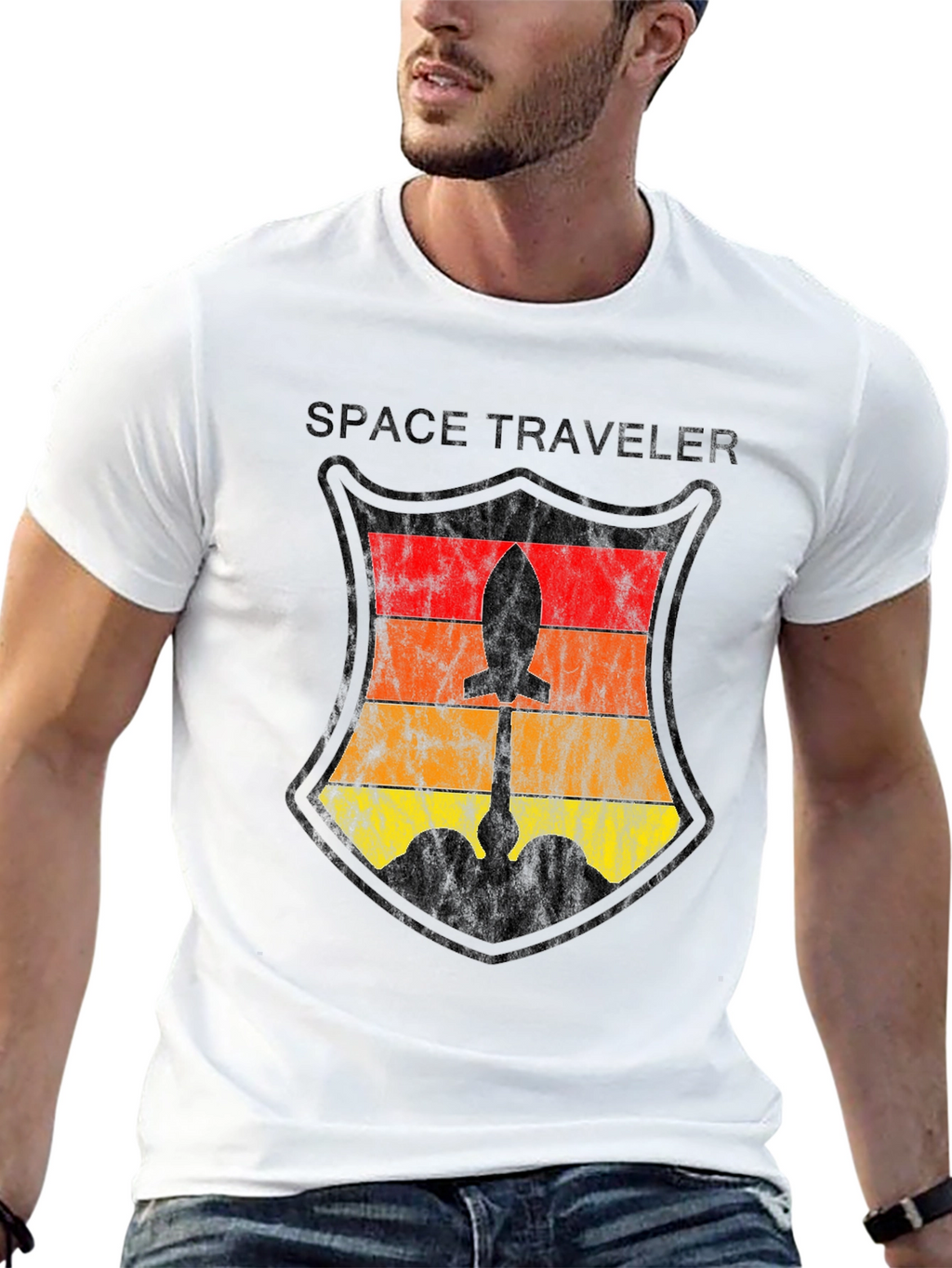 Space Traveler Rocket Graphic Tee