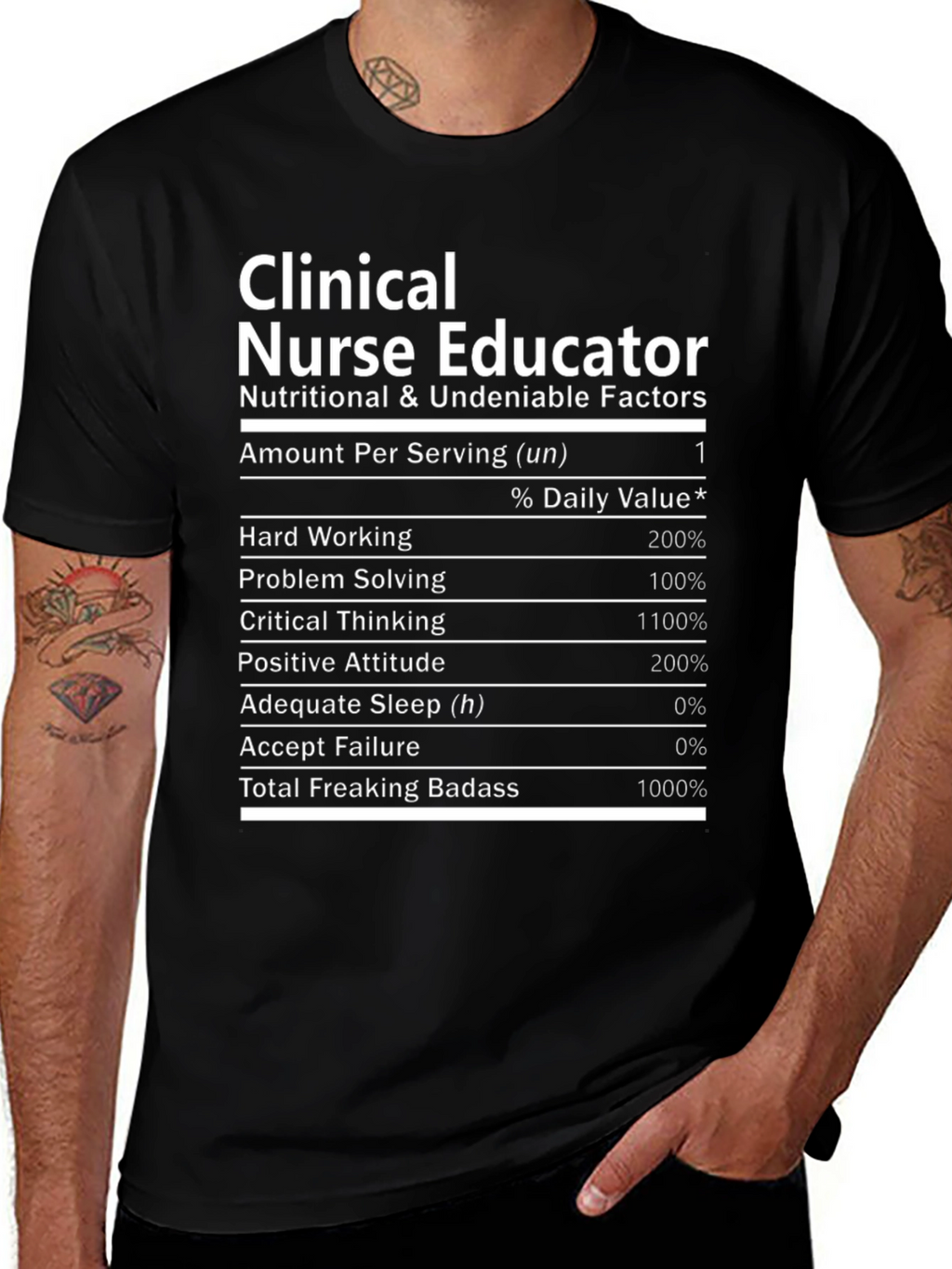 Clinical Nurse Educator T-Shirt Nutritional Facts