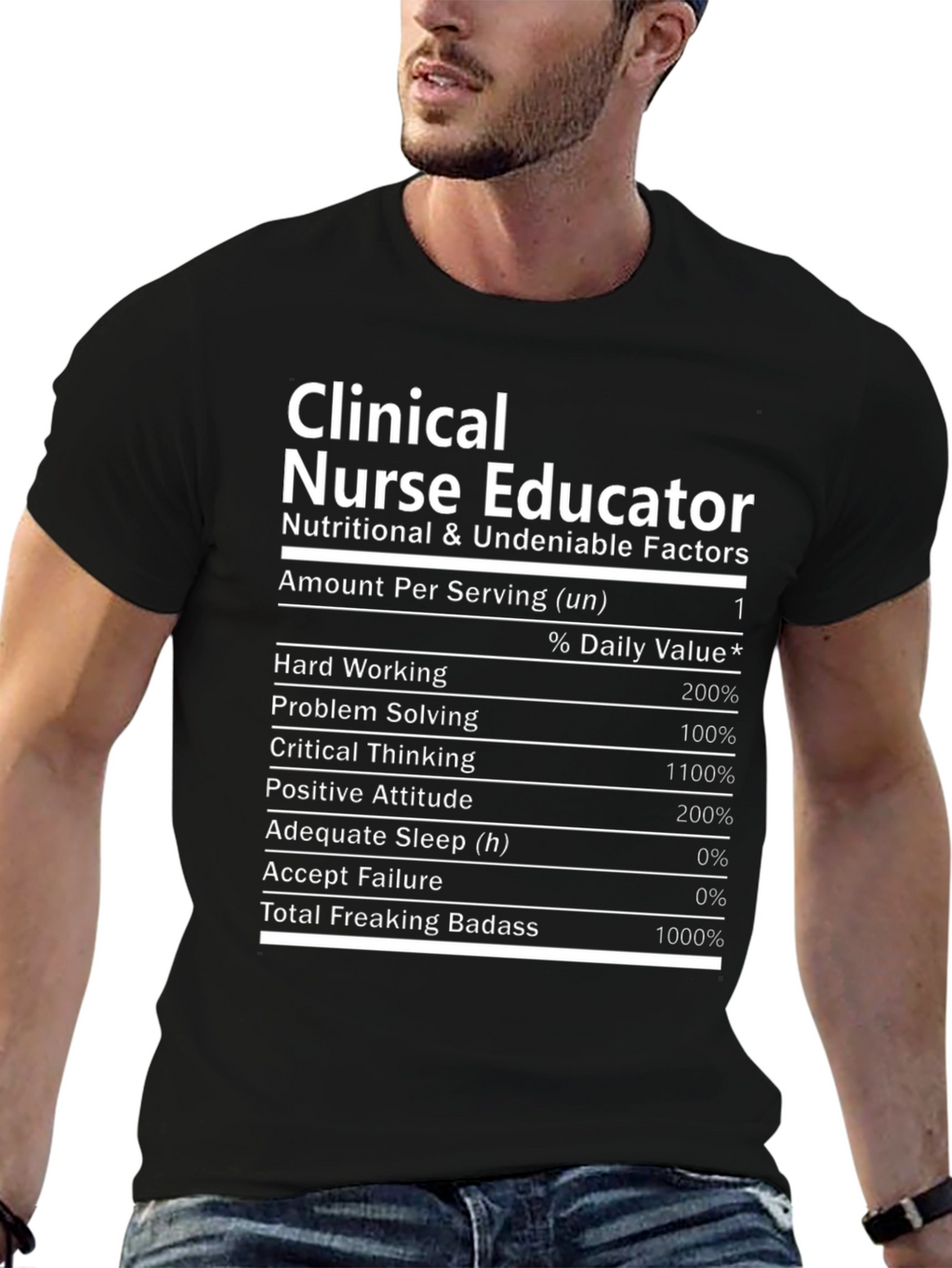 Clinical Nurse Educator T-Shirt Nutritional Facts