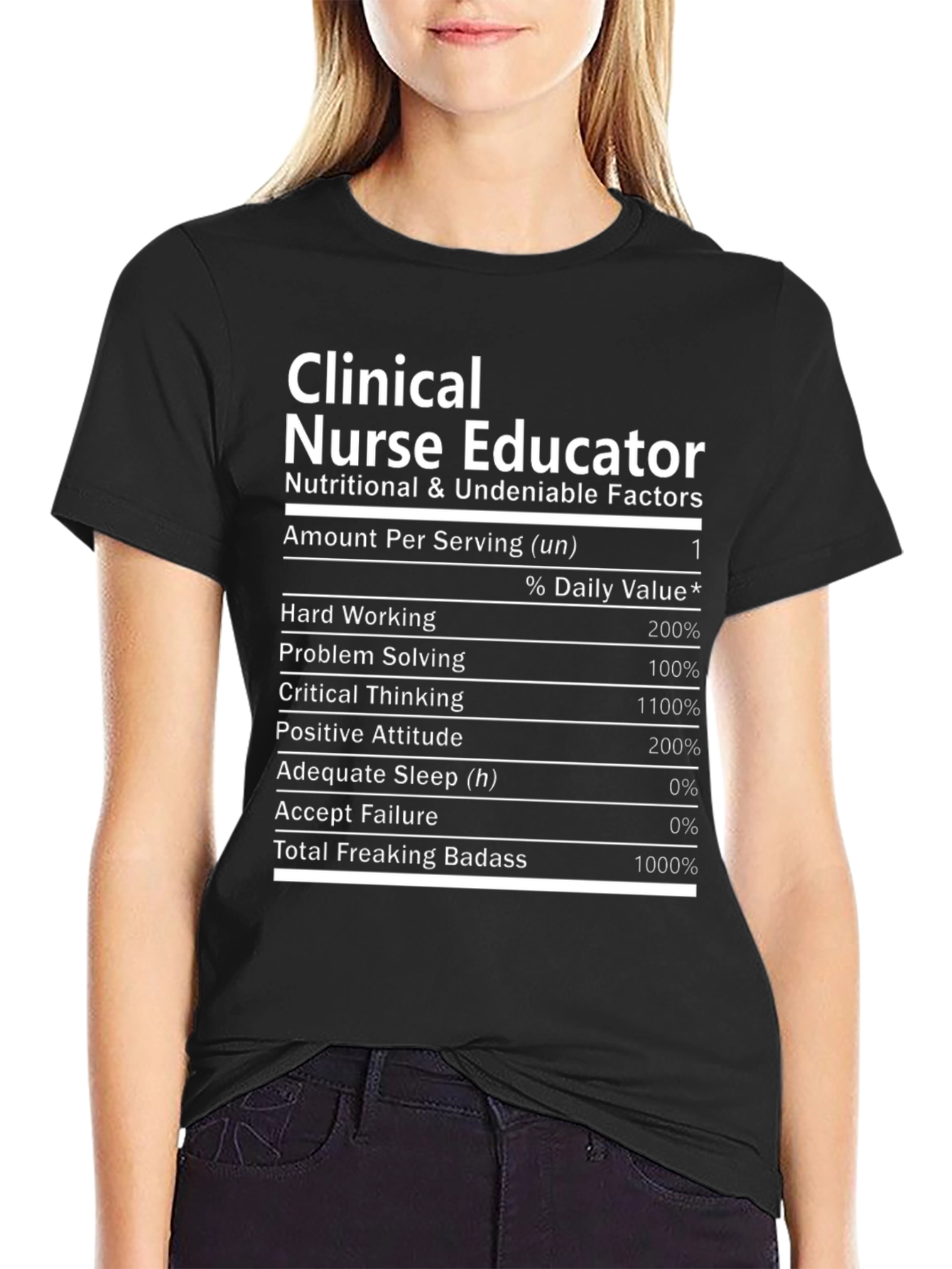Clinical Nurse Educator T-Shirt Nutritional Facts