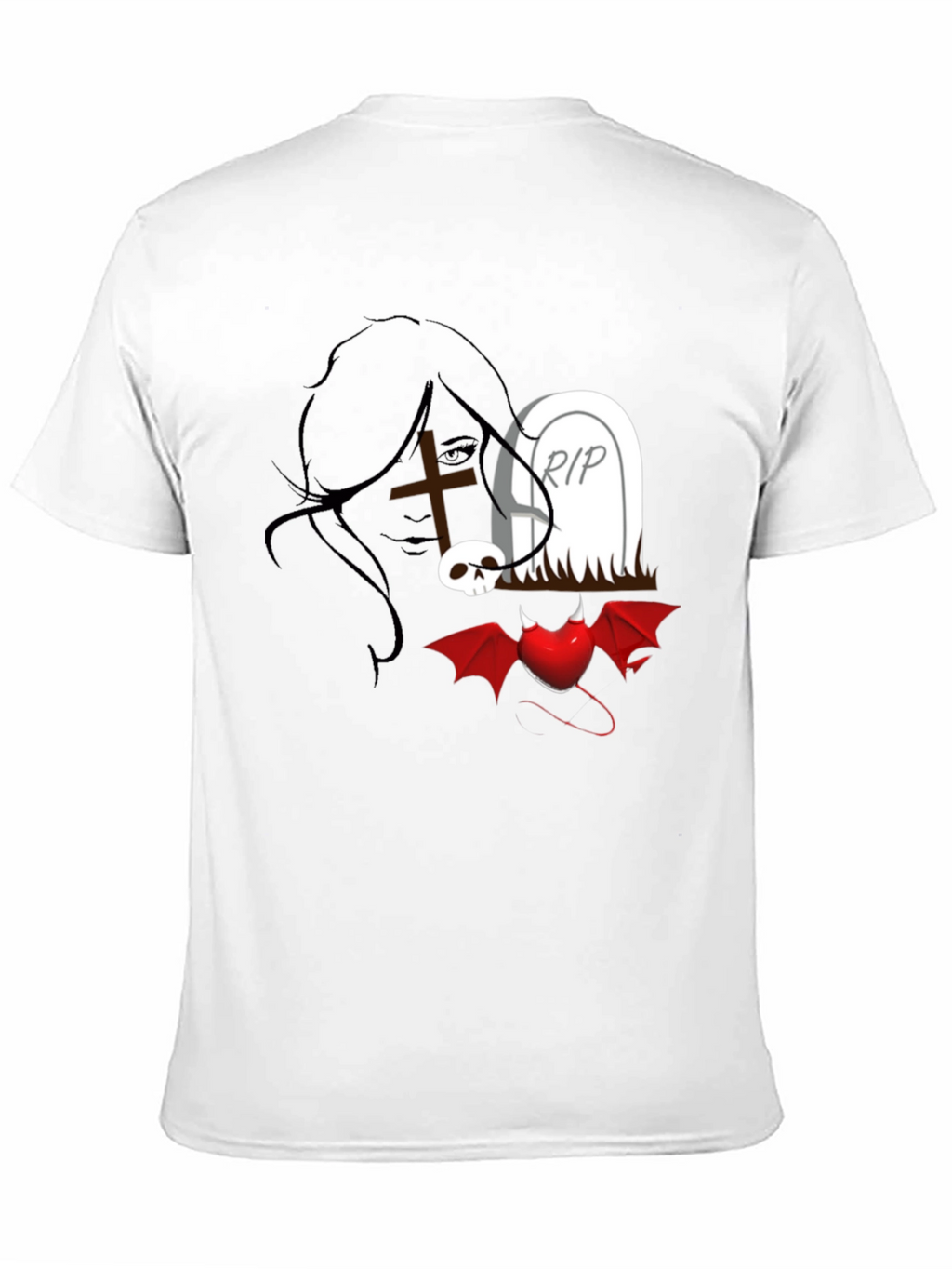 Gothic Graphic T-Shirt: Dark Heart Tomb Tee