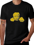 Abstract Art Graphic Tee - Black