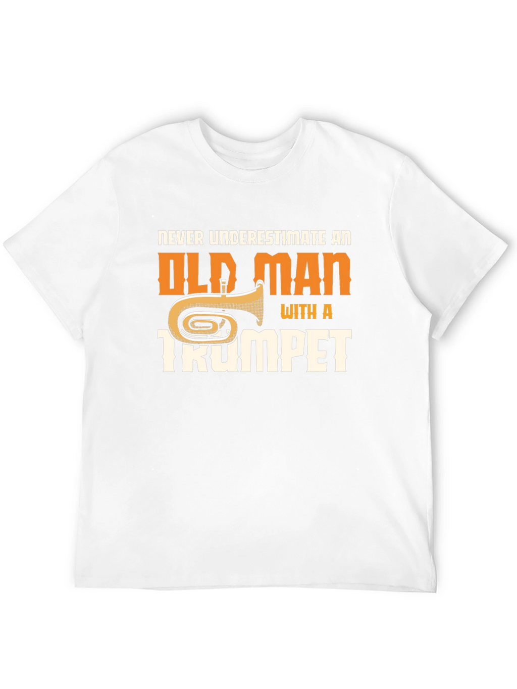 Funny Trumpet Old Man Graphic T-Shirt