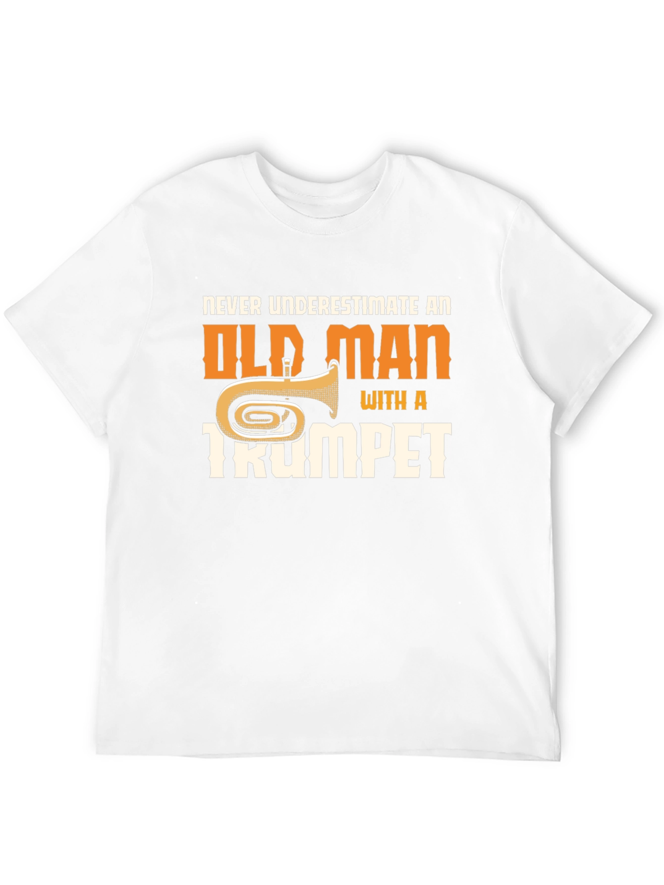Funny Trumpet Old Man Graphic T-Shirt