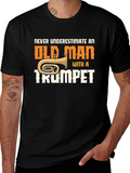 Funny Trumpet Old Man Graphic T-Shirt