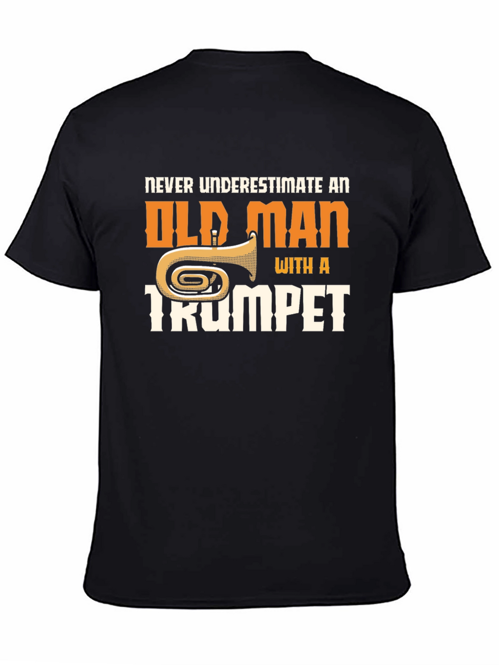 Funny Trumpet Old Man Graphic T-Shirt